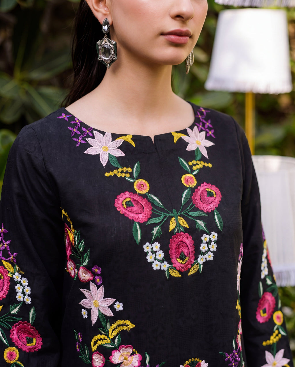 Daffodil Black Premium Fabric Pakistani Summer Dresses - Sahiba-clothing - 2