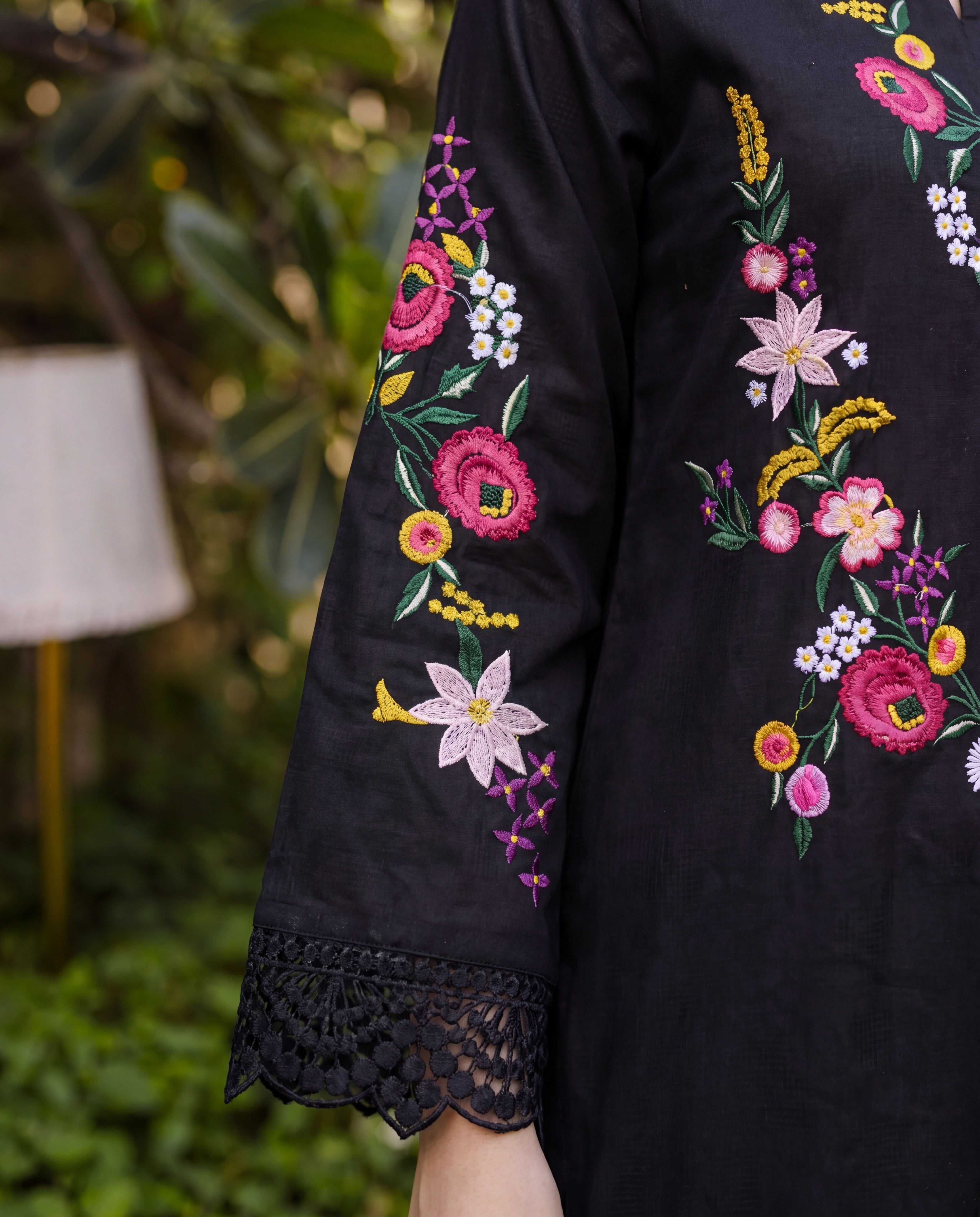 Daffodil Black Premium Fabric Pakistani Summer Dresses - Sahiba-clothing - 4