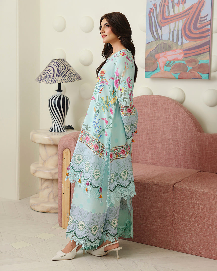 Delft Bloom Organza Women Clothing - Roheenaz - 2