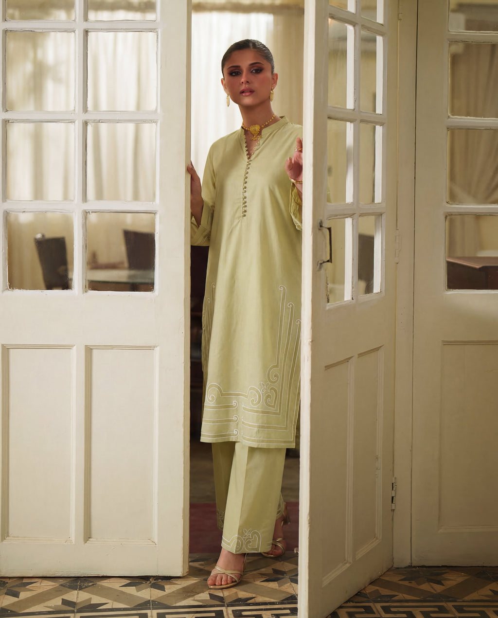 Desire Lemon Premium Fabric Pakistani Summer Dresses - Sahiba-clothing - 7