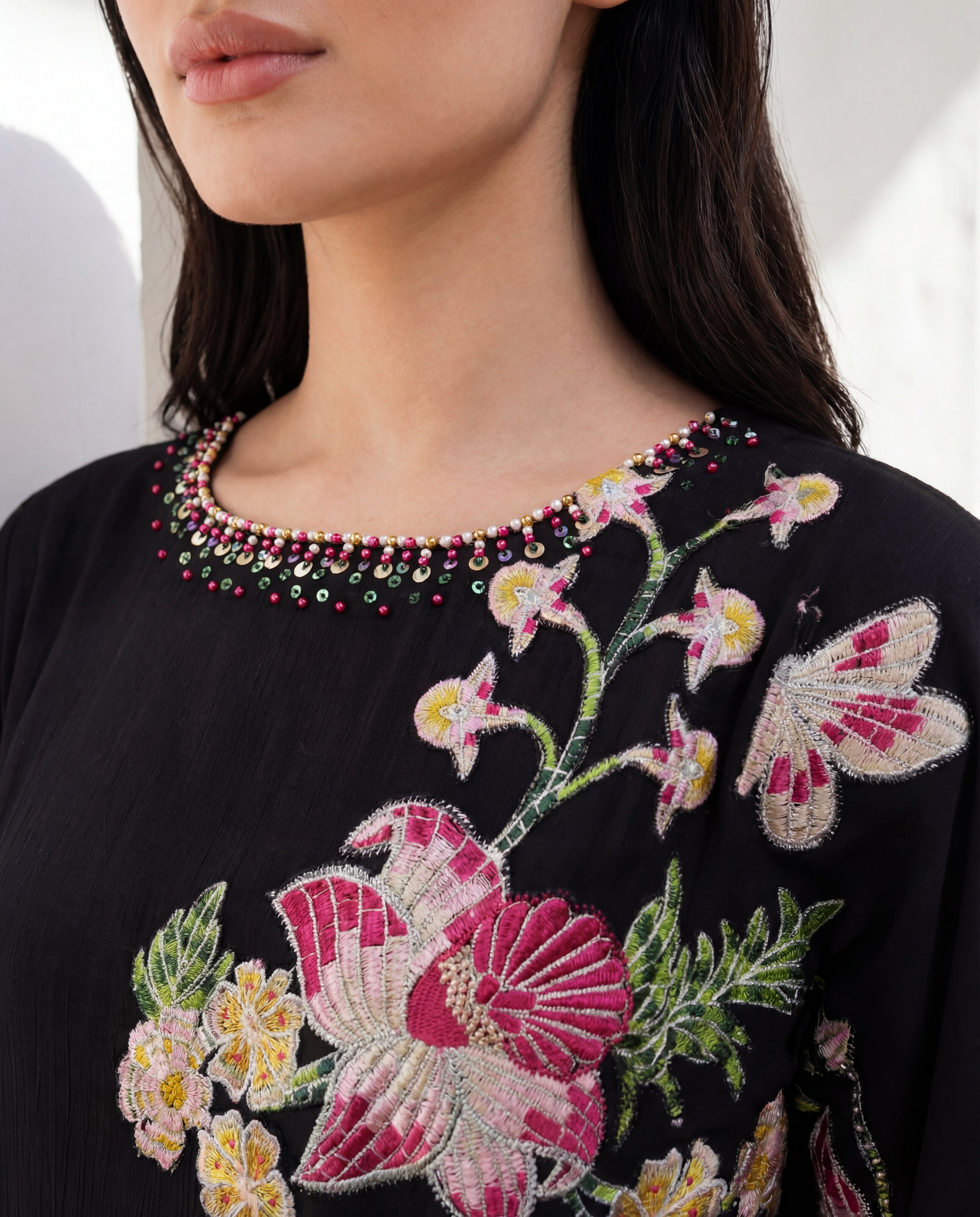Dilkash Black Premium Fabric Pakistani Winter Dresses - Sahiba-clothing - 3