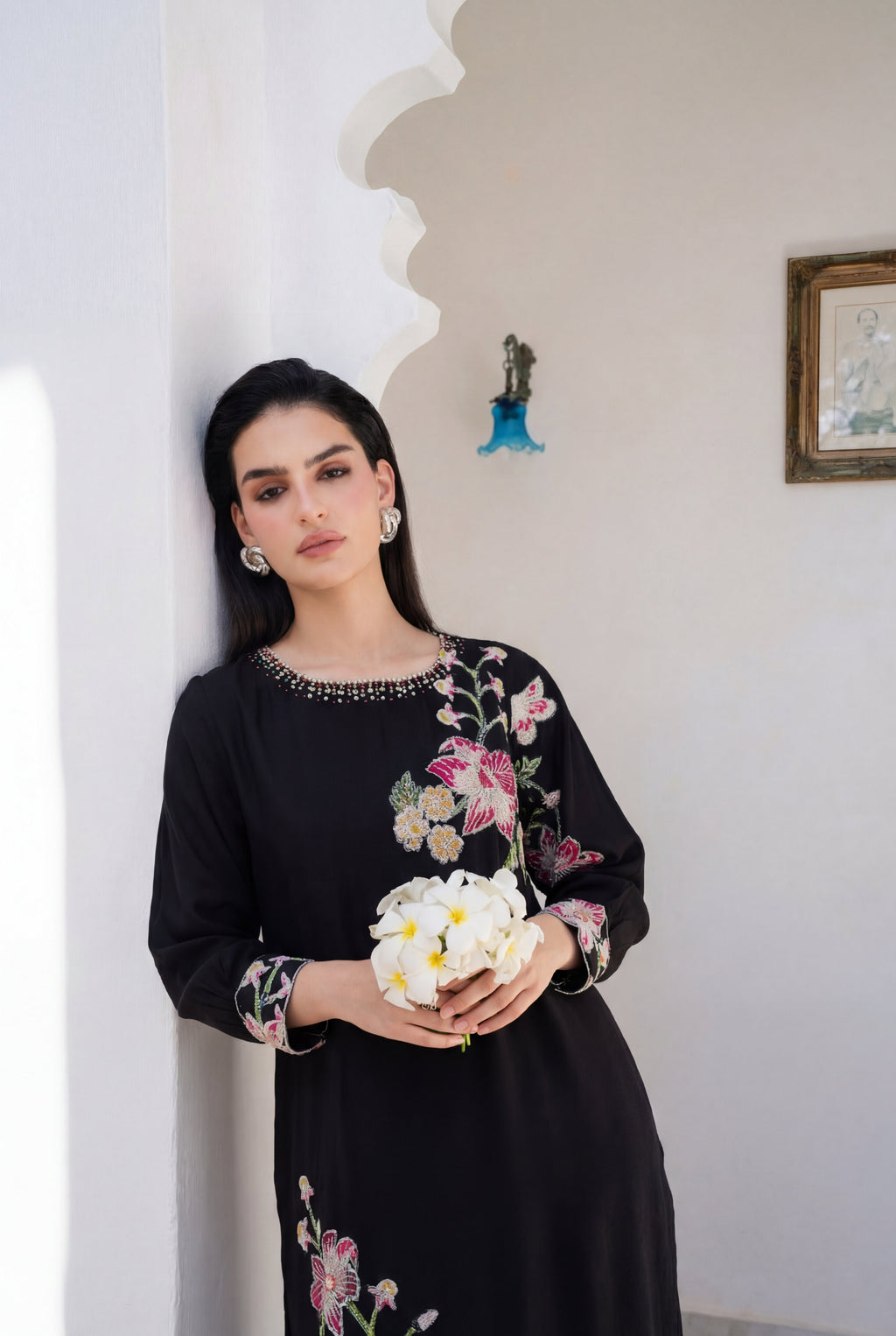 Dilkash Black Premium Fabric Pakistani Winter Dresses - Sahiba-clothing - 2