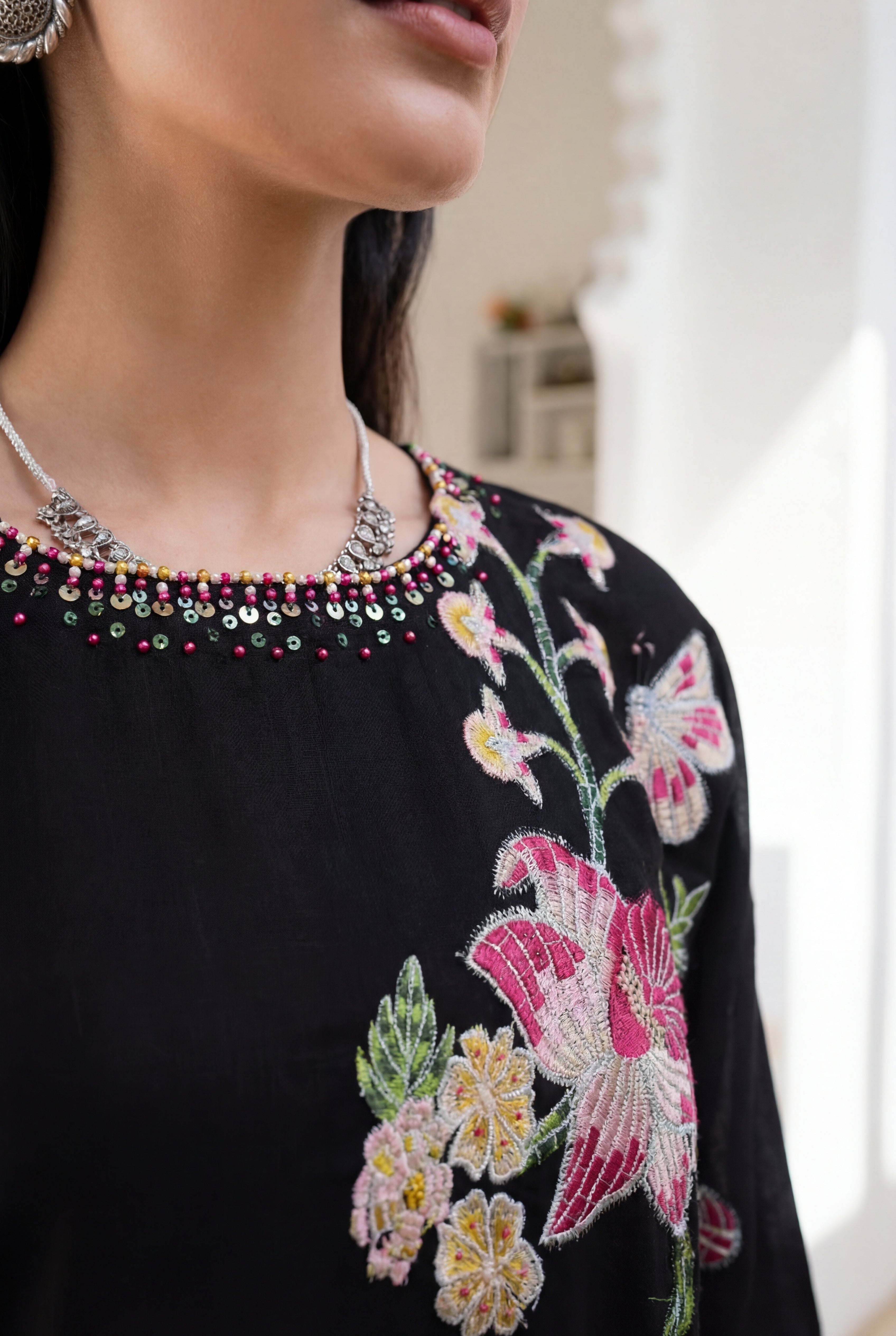 Dilkash Black Premium Fabric Pakistani Winter Dresses - Sahiba-clothing - 9