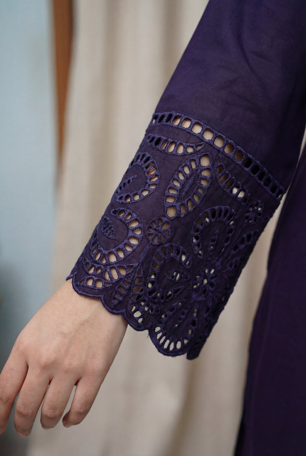Dure Navy Premium Fabric Pakistani Summer Dresses - Sahiba-clothing - 4
