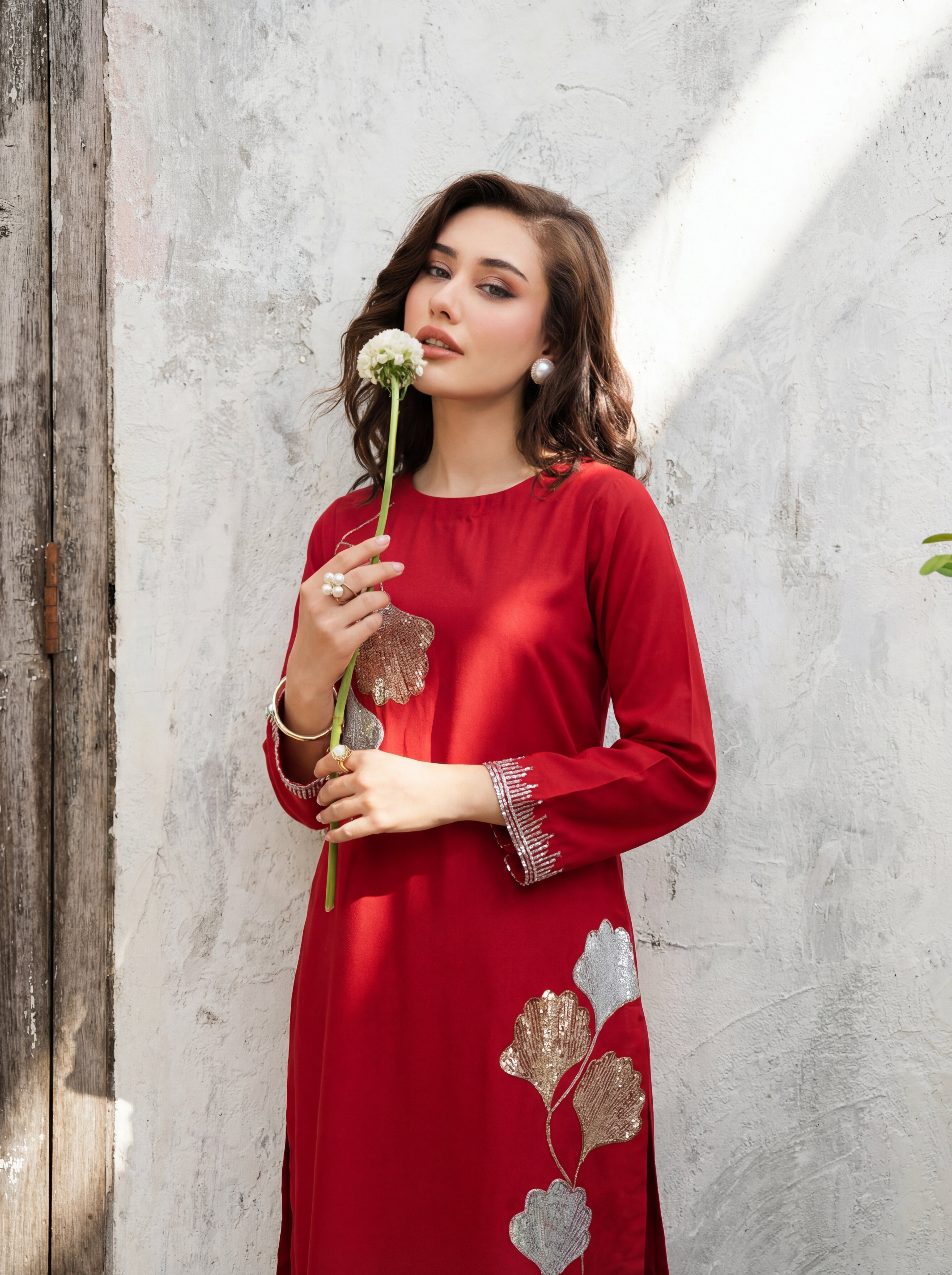 Elegant Maroon Premium Fabric Pakistani Summer Dresses - Sahiba-clothing - 2