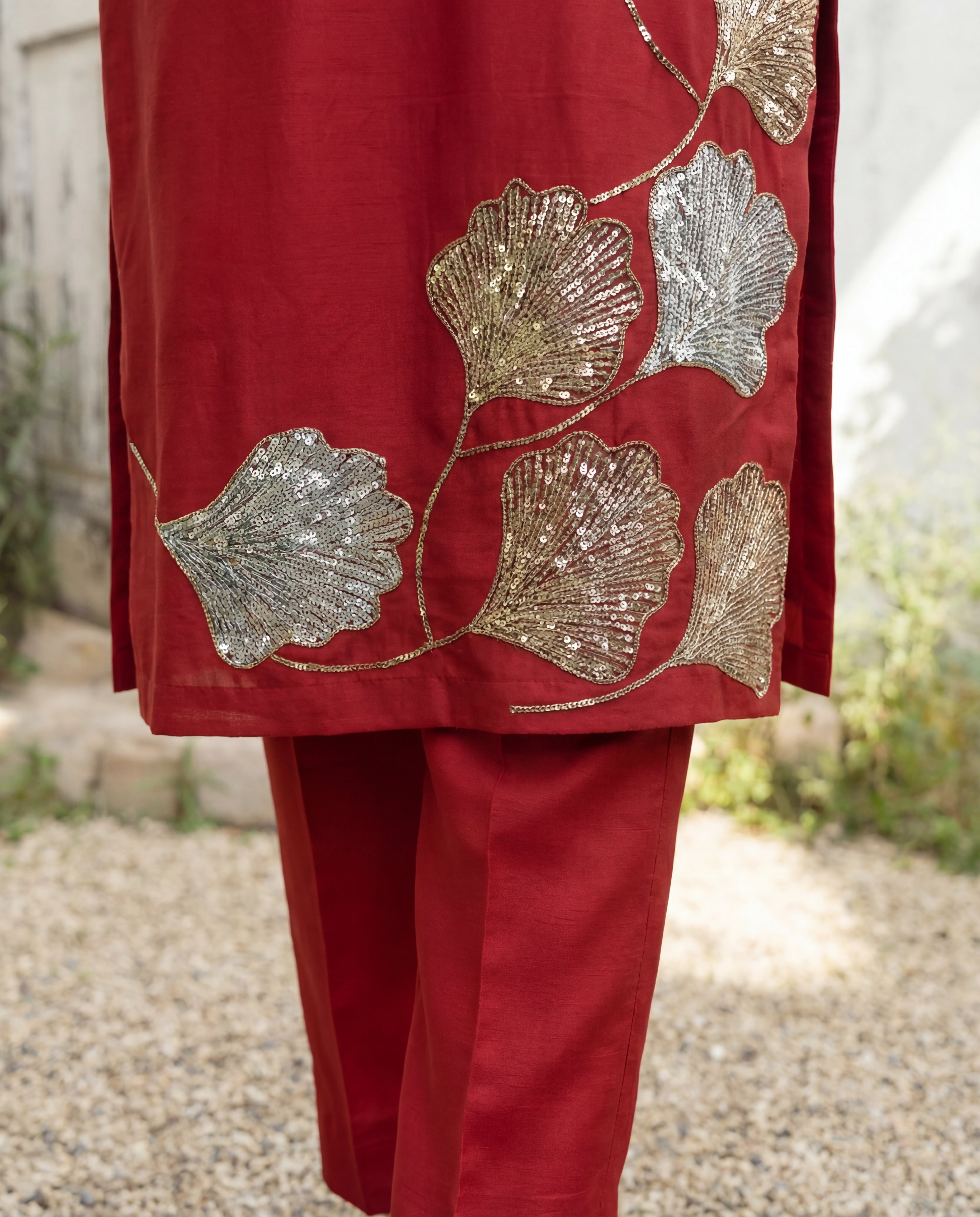 Elegant Maroon Premium Fabric Pakistani Summer Dresses - Sahiba-clothing - 4