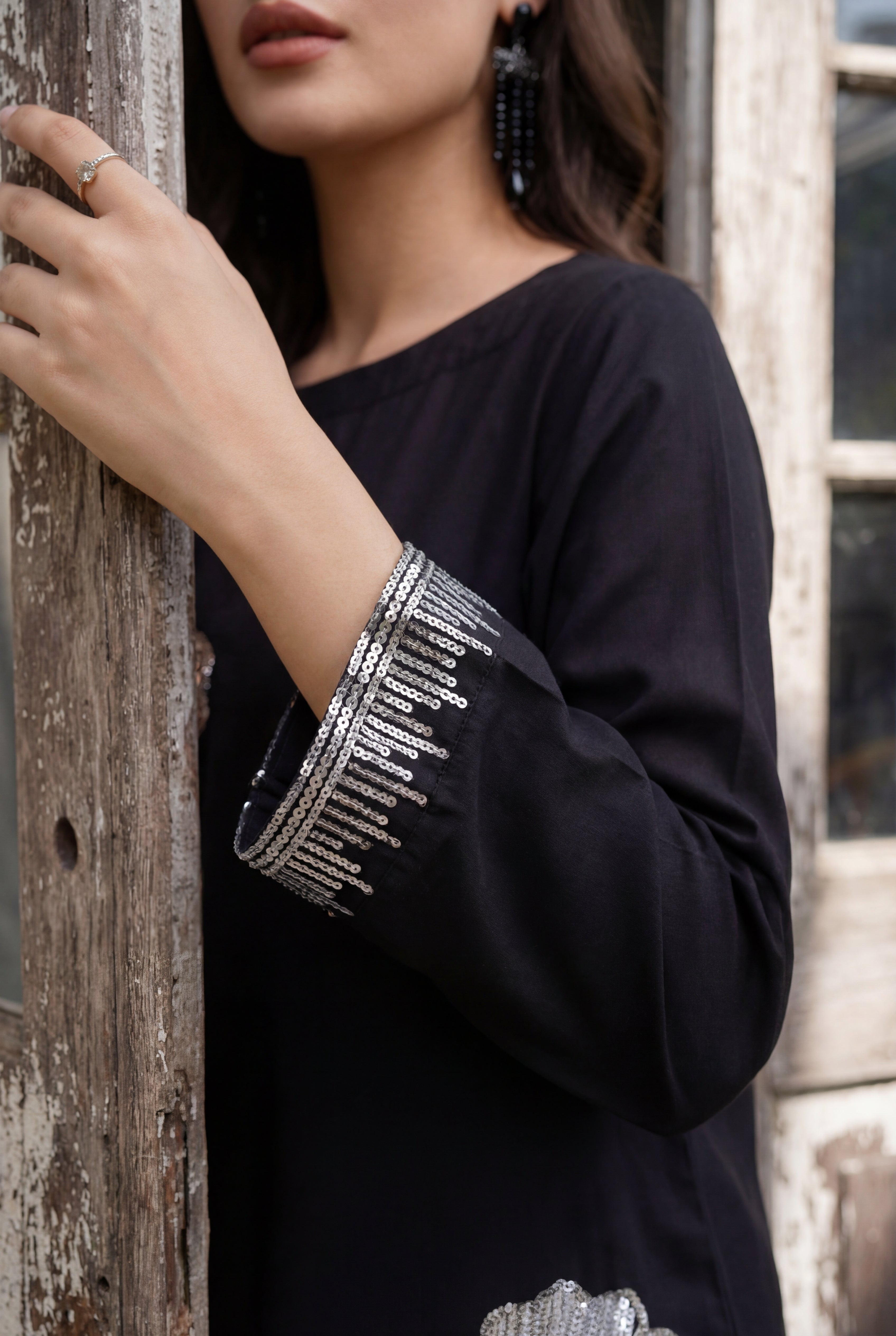 Elegant Black Premium Fabric Pakistani Summer Dresses - Sahiba-clothing - 3