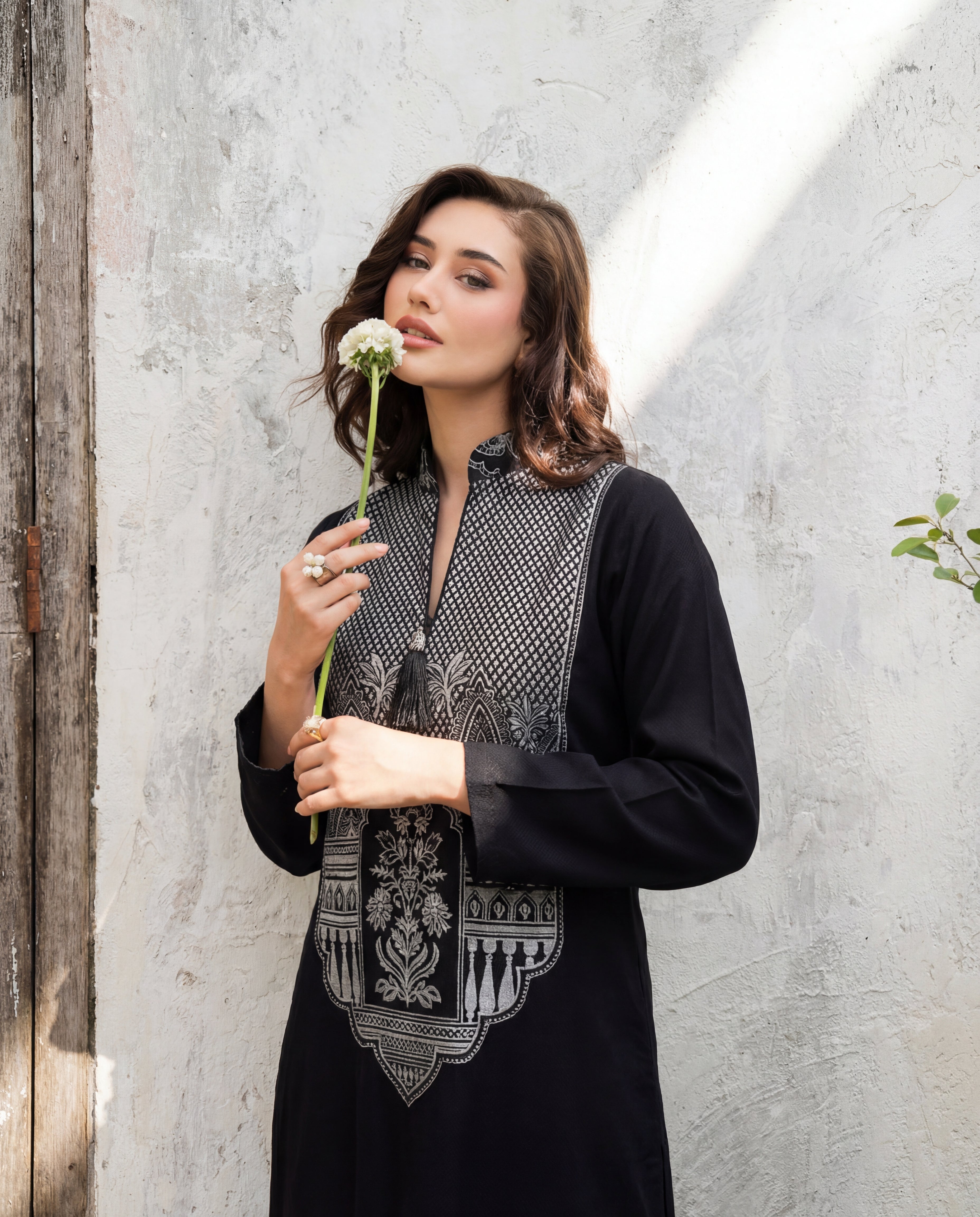 Evara Black Premium Fabric Pakistani Winter Dresses - Sahiba-clothing - 2