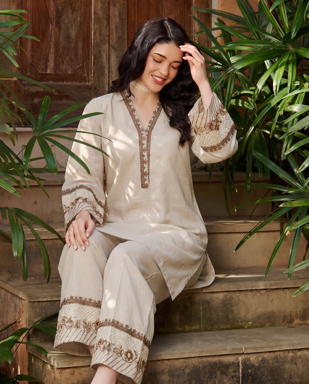 Evening Rose Premium Fabric Pakistani Summer Dresses - Sahiba-clothing - 5