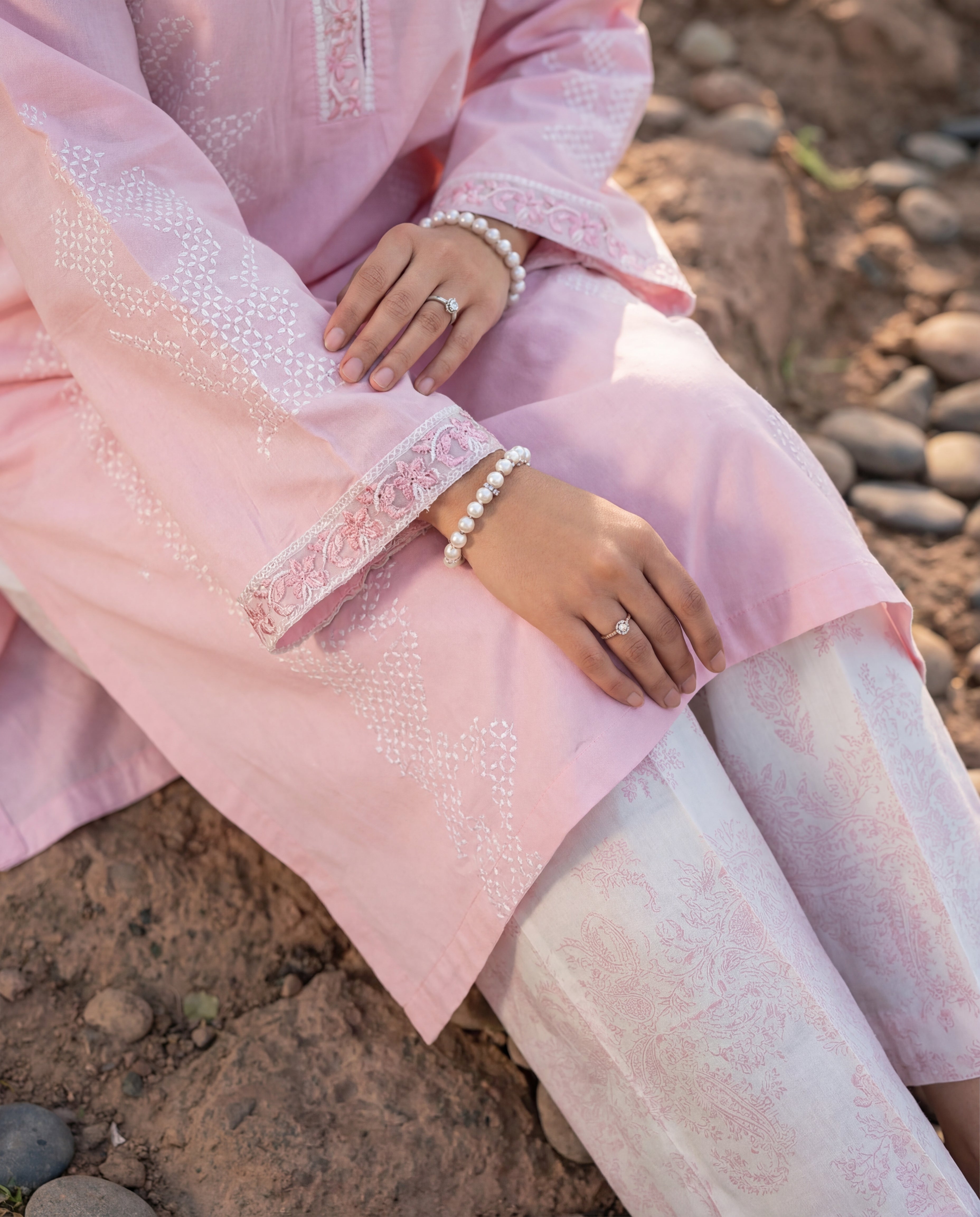 Fountain - Pink Premium Fabric Pakistani Summer Dresses - Sahiba-clothing - 3