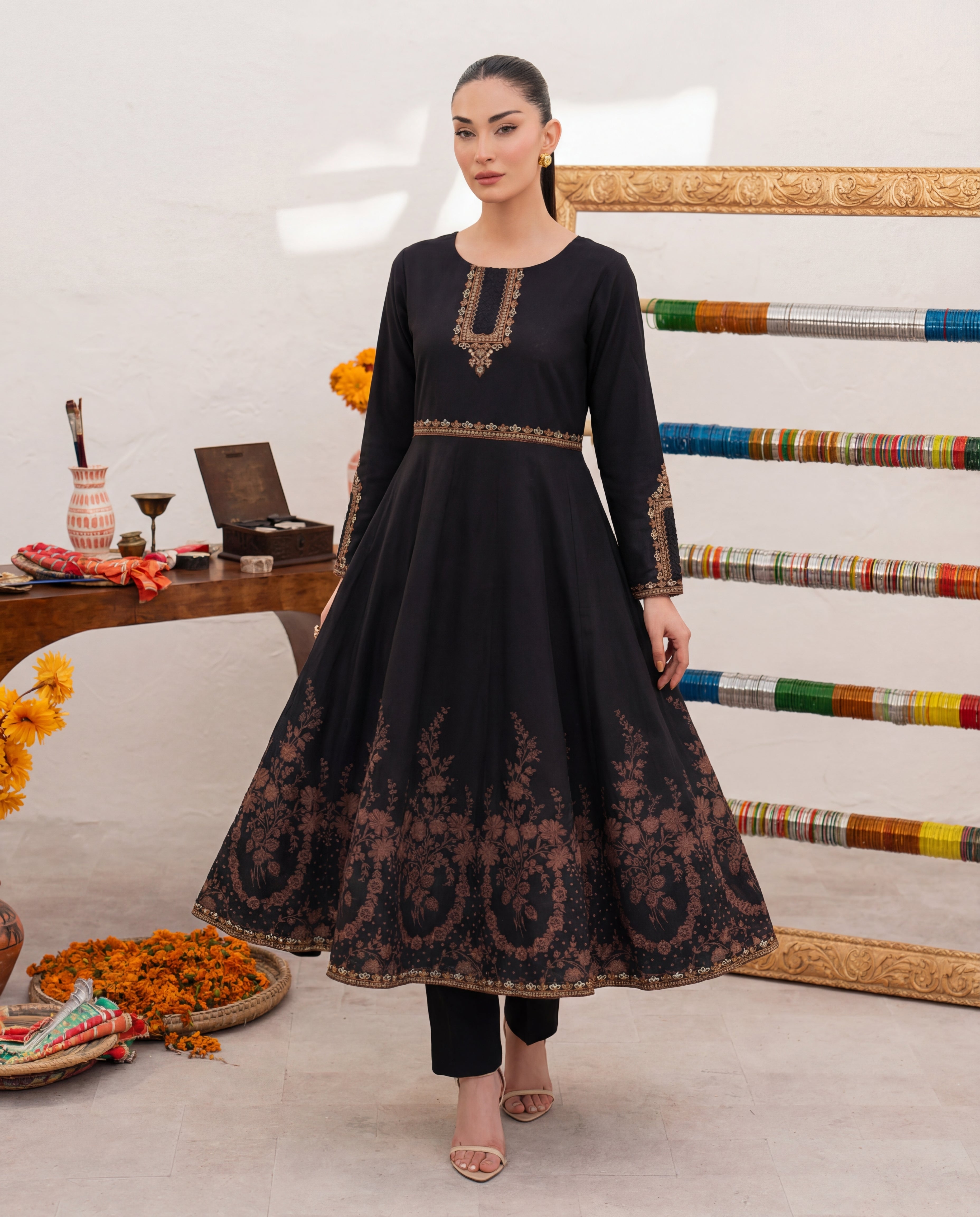 Gazing Black Premium Fabric Pakistani Summer Dresses - Sahiba-clothing - 7