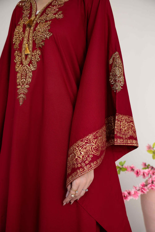 Crescent Maroon Premium Fabric Pakistani Summer Dresses - Sahiba-clothing - 2
