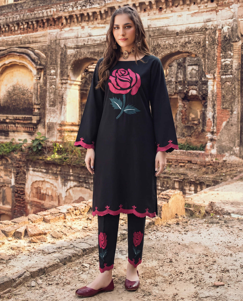 Blossom Black Premium Fabric Pakistani Summer Dresses - Sahiba-clothing - 1