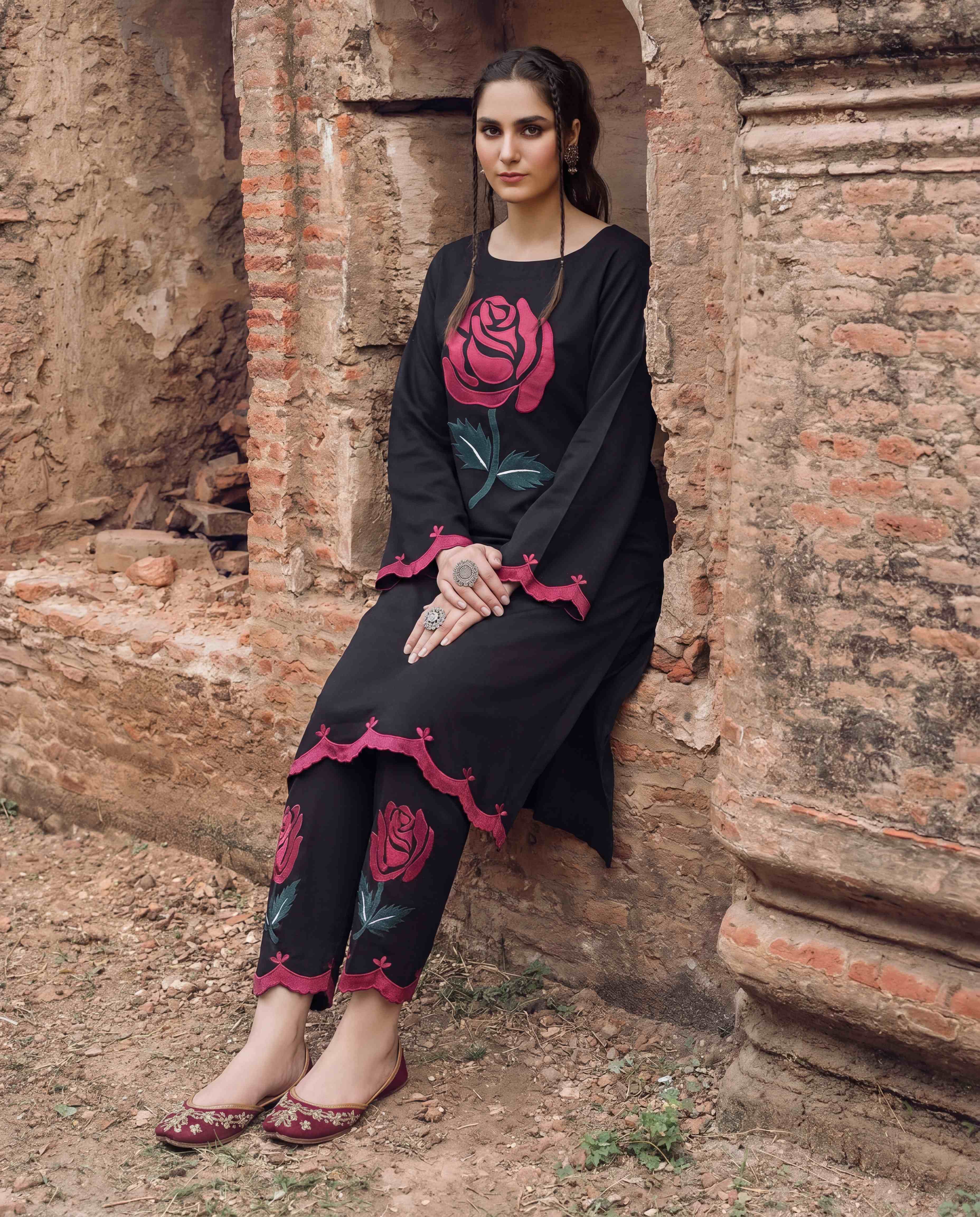 Blossom Black Premium Fabric Pakistani Summer Dresses - Sahiba-clothing - 6