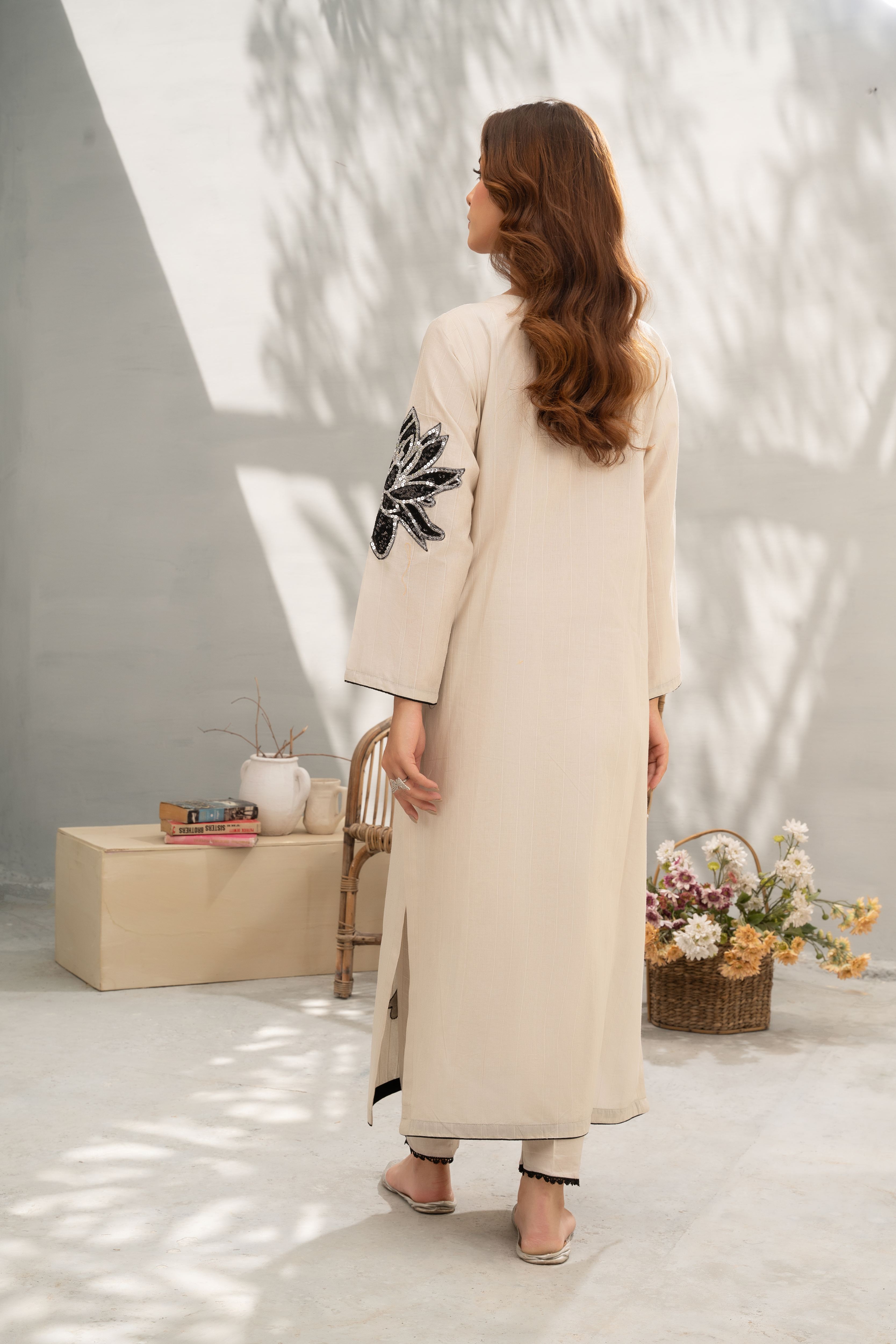 Lavish (Ivory) Premium Fabric Pakistani Summer Dresses - Sahiba-clothing - 4