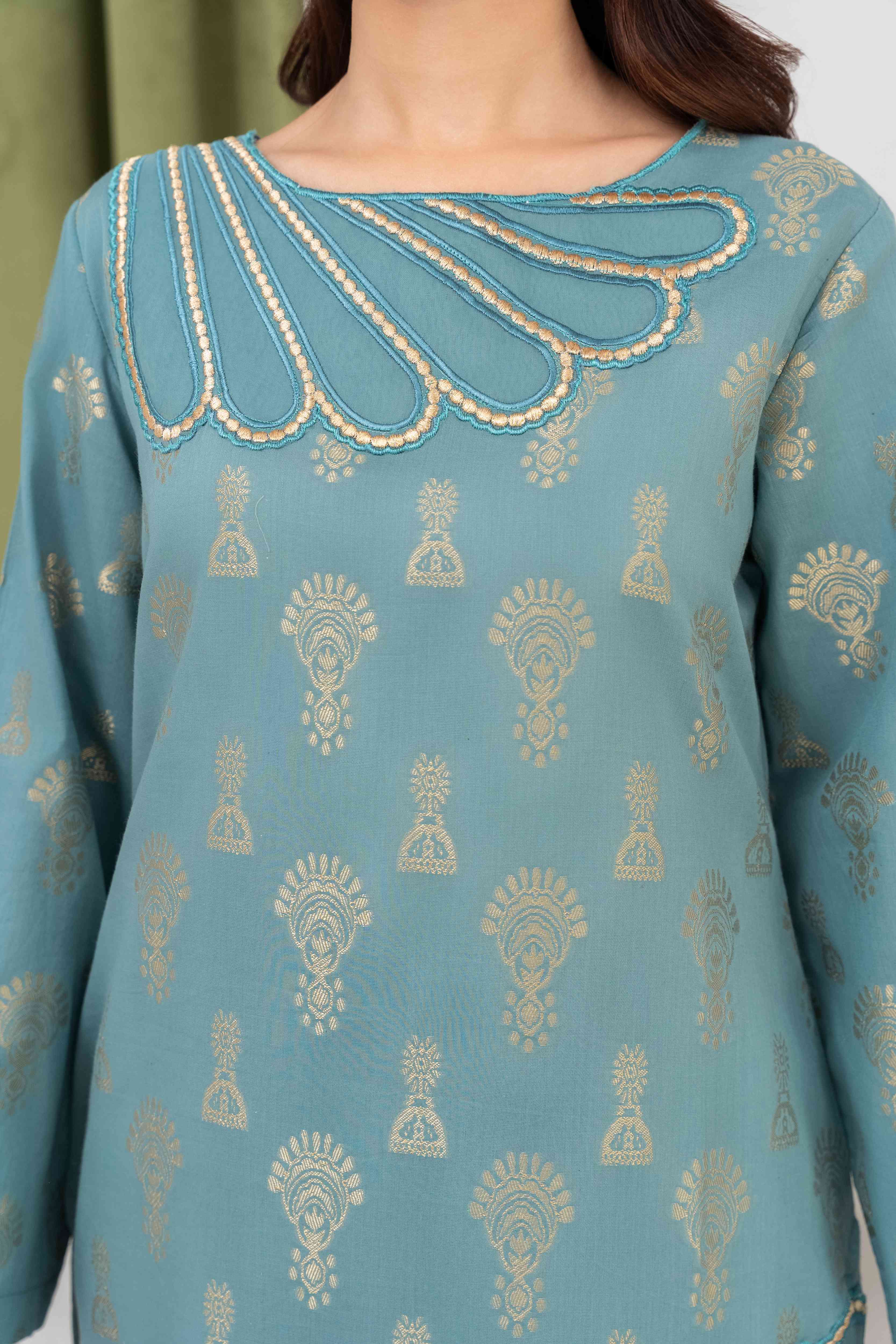 Gulnaaz - Blue Premium Fabric Pakistani Summer Dresses - Sahiba-clothing - 5