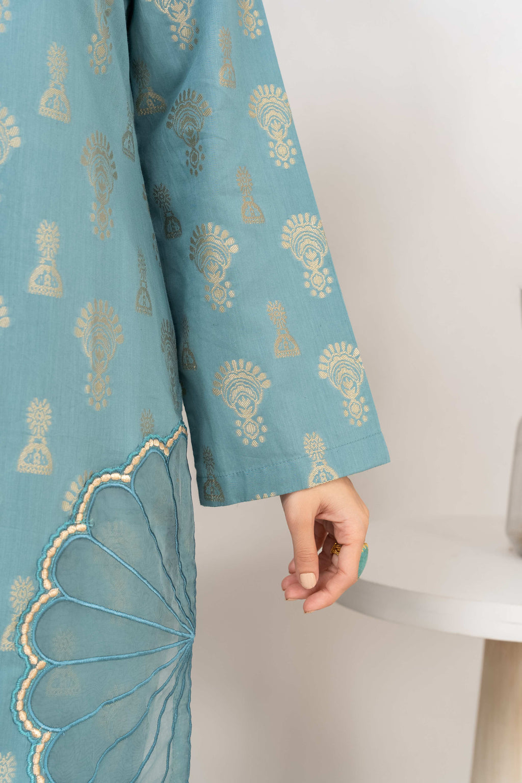 Gulnaaz - Blue Premium Fabric Pakistani Summer Dresses - Sahiba-clothing - 4