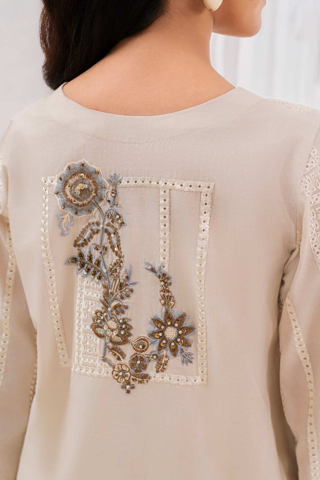 Nishat - Ivory Premium Fabric Pakistani Winter Dresses - Sahiba-clothing - 8