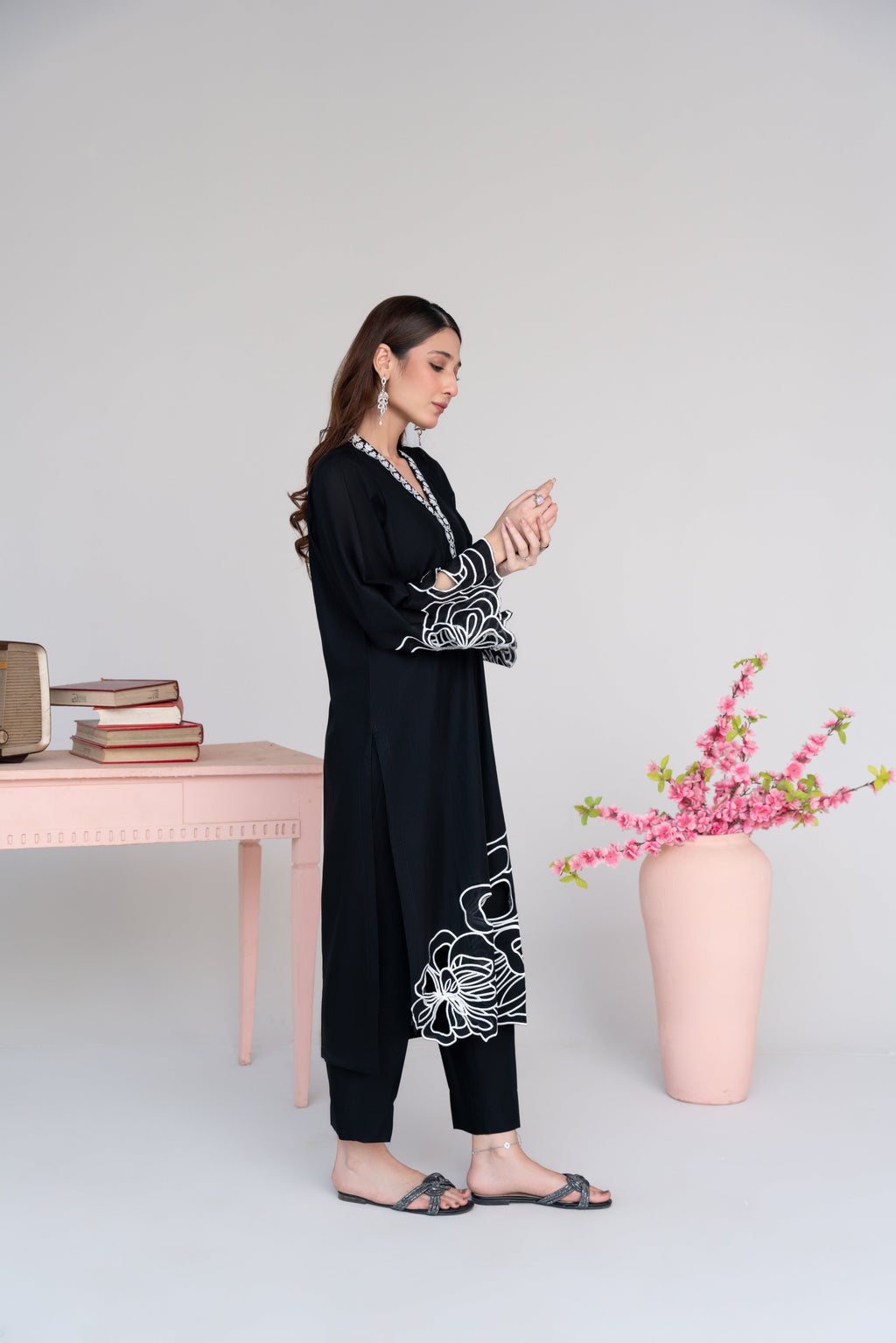 Sombrero (Black) Premium Fabric Pakistani Summer Dresses - Sahiba-clothing - 6