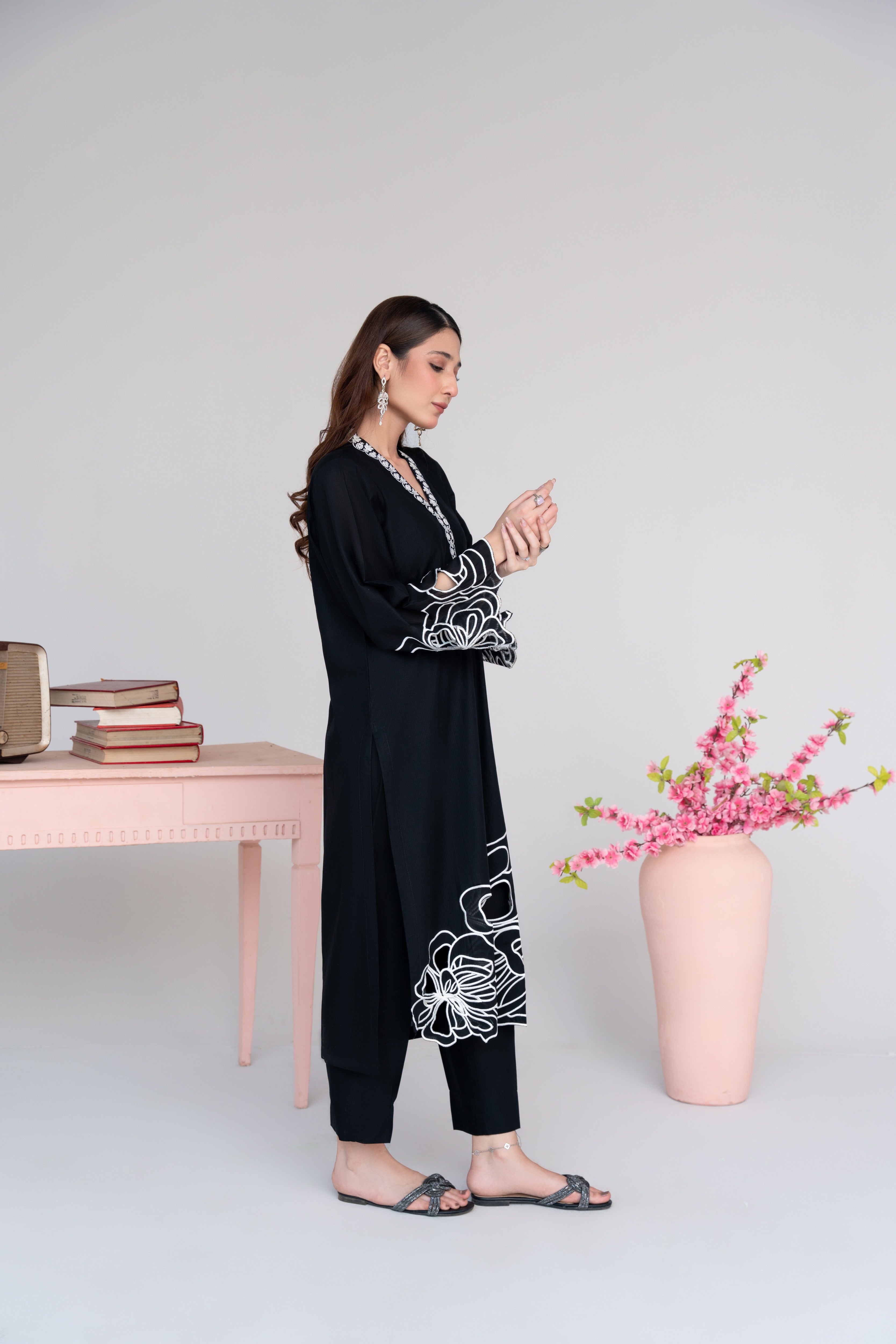 Sombrero (Black) Premium Fabric Pakistani Summer Dresses - Sahiba-clothing - 6