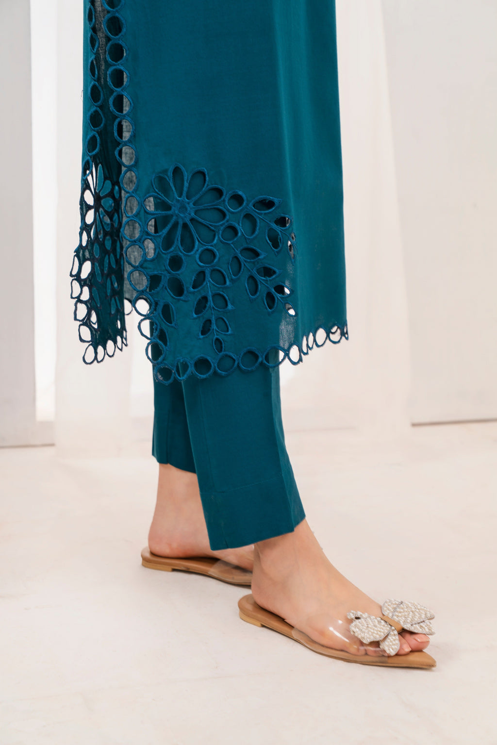 Taskeen - Blue Premium Fabric Pakistani Summer Dresses - Sahiba-clothing - 7