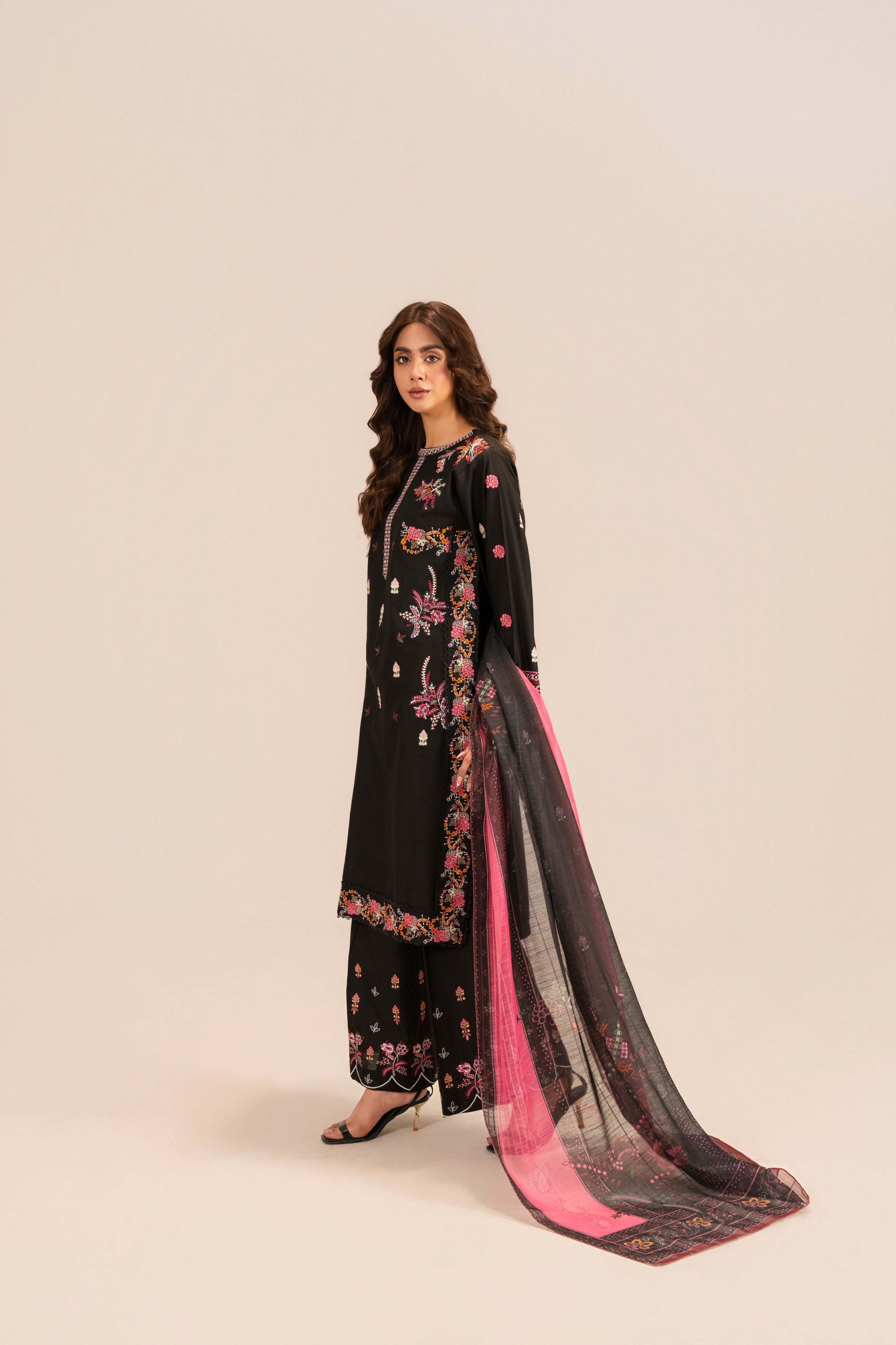 Huda Black Premium Fabric Pakistani Summer Dresses - Sahiba-clothing - 5