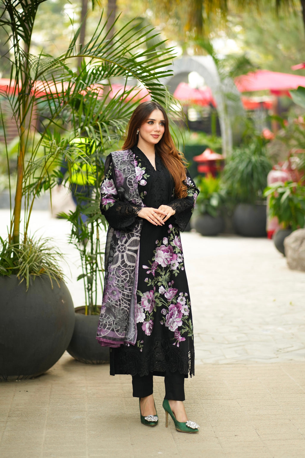 Rohini - Black Premium Fabric Pakistani Summer Dresses - Sahiba-clothing - 7