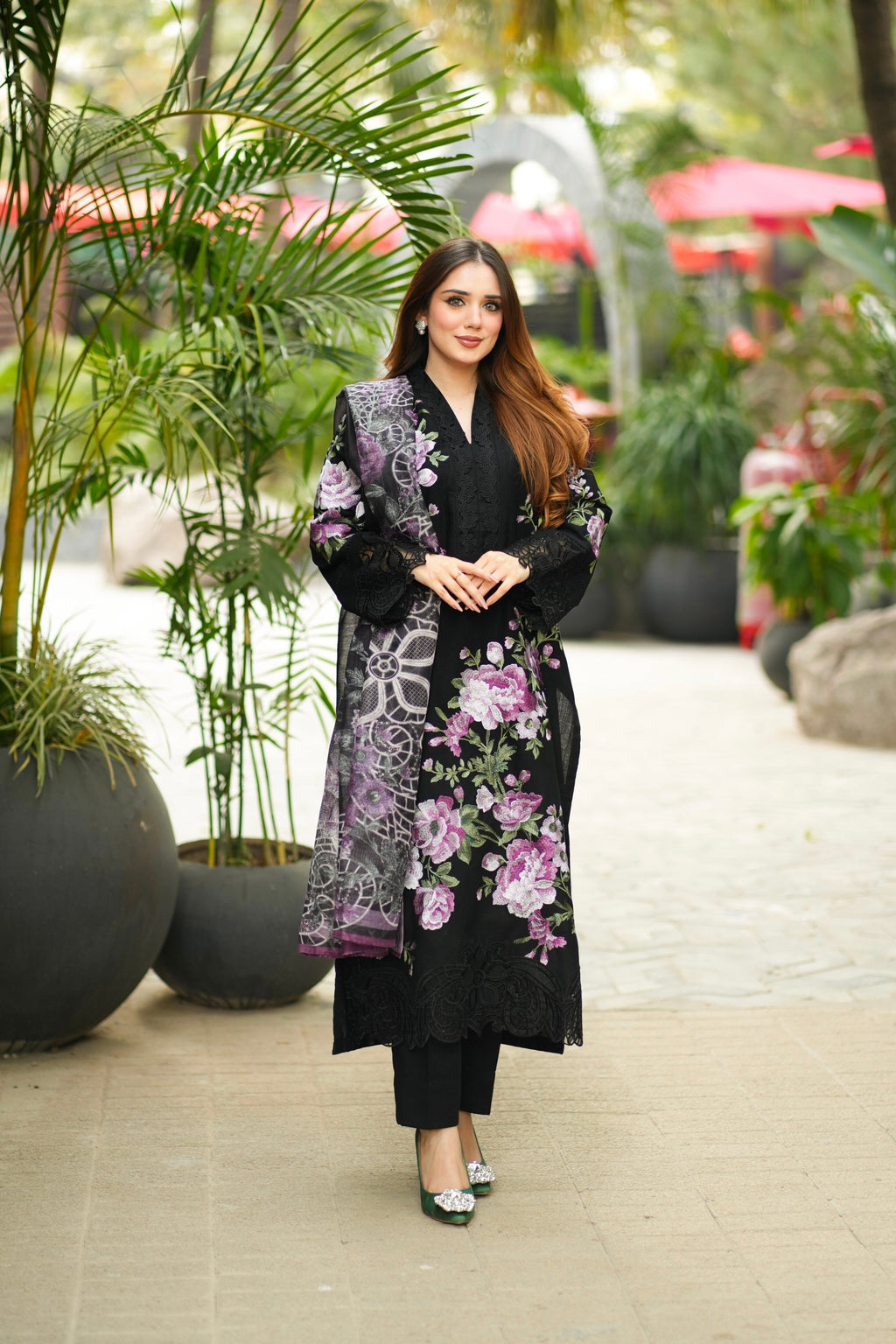 Rohini - Black Premium Fabric Pakistani Summer Dresses - Sahiba-clothing - 6