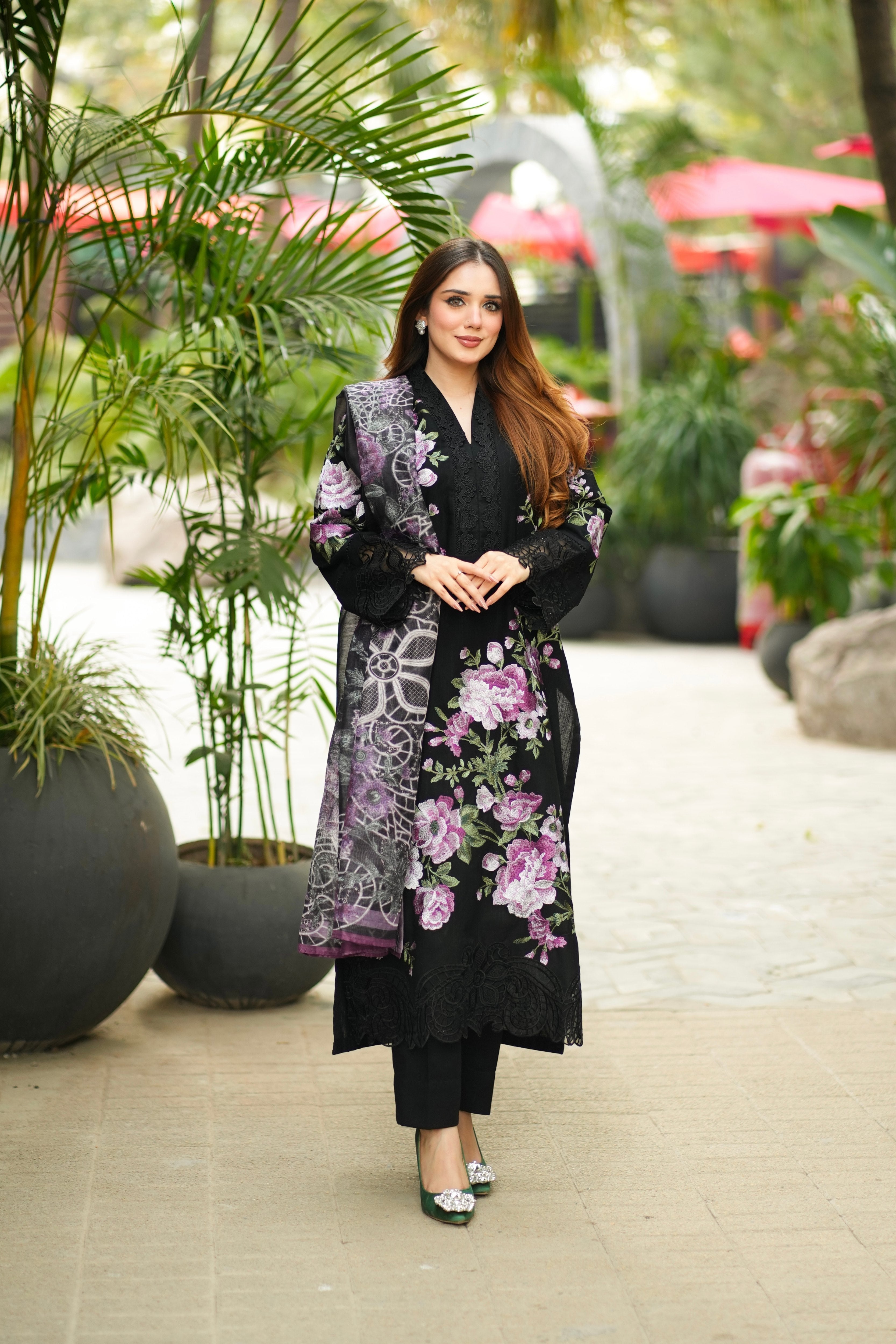 Rohini - Black Premium Fabric Pakistani Summer Dresses - Sahiba-clothing - 6