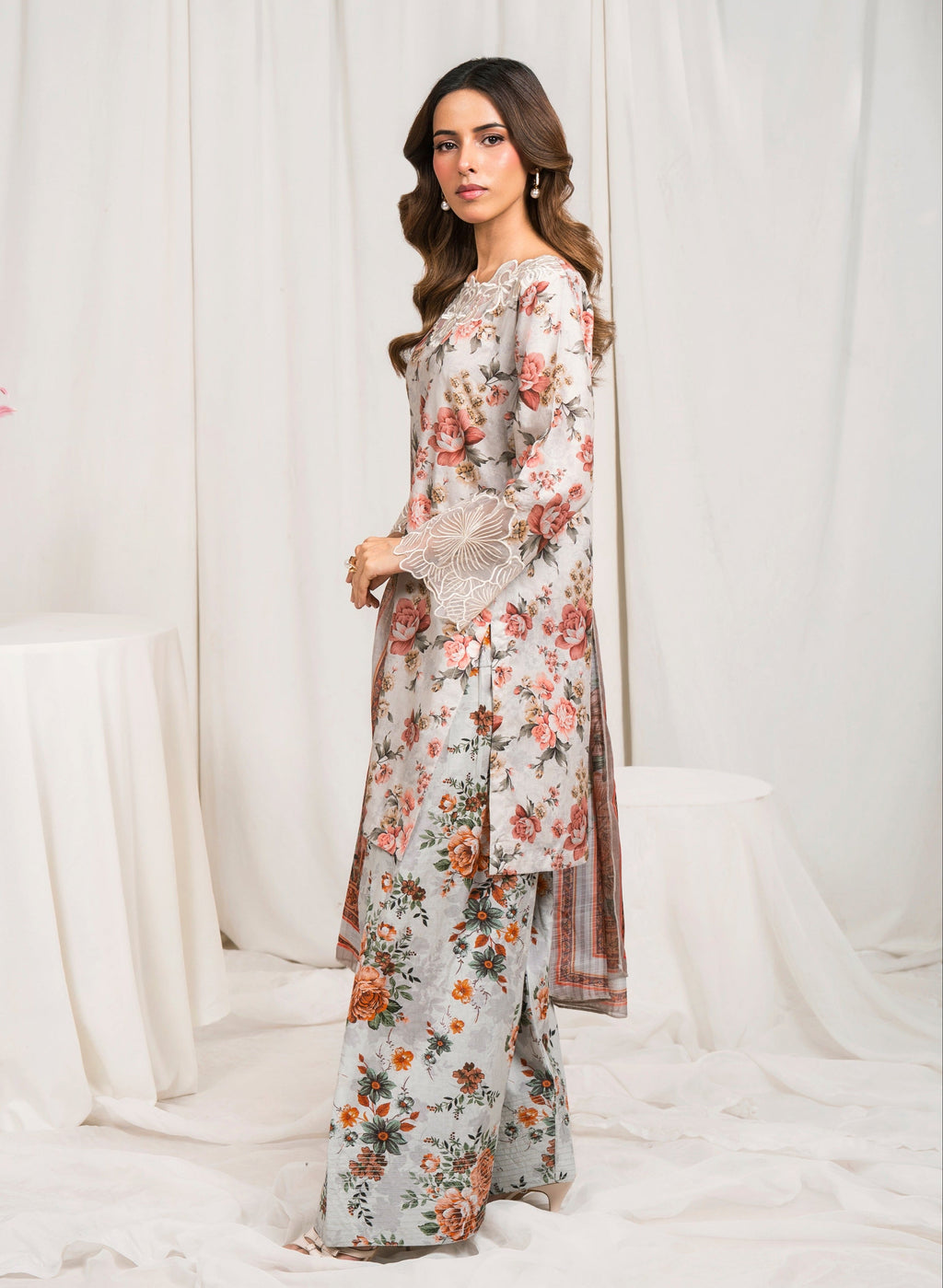Zenobia - Grey Premium Fabric Pakistani Summer Dresses - Sahiba-clothing - 3