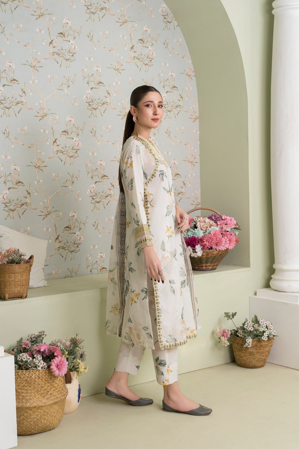 Serenade - White Premium Fabric Pakistani Summer Dresses - Sahiba-clothing - 3