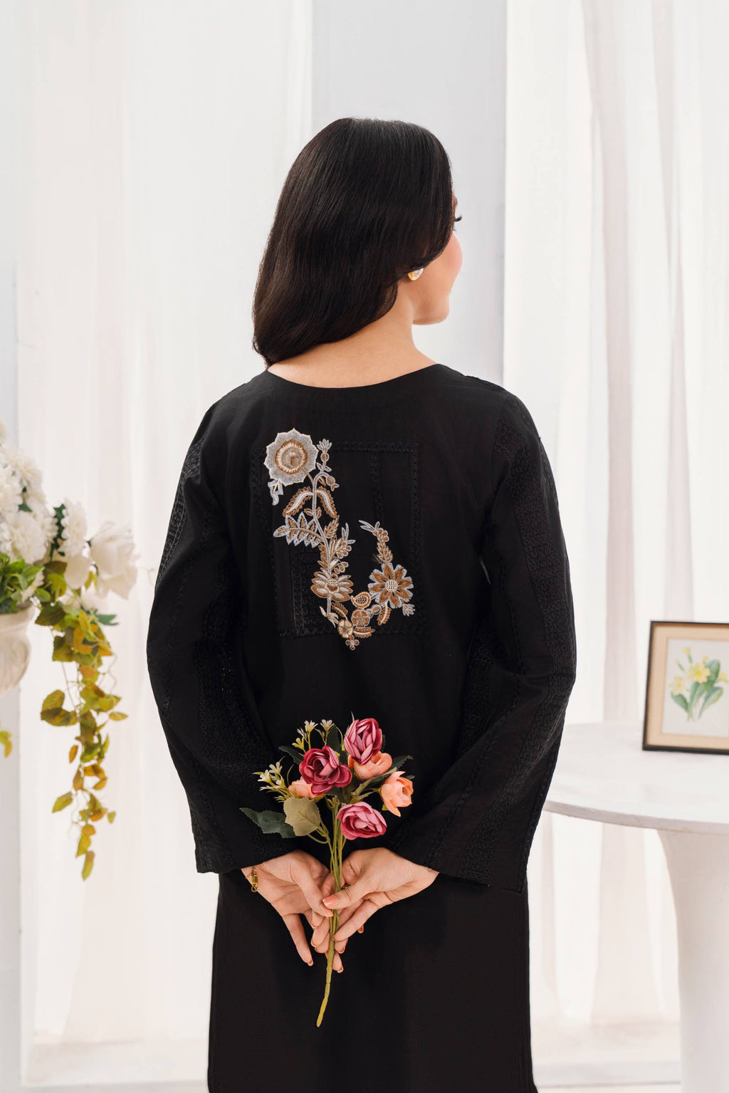 Nishat - Black Premium Fabric Pakistani Summer Dresses - Sahiba-clothing - 4
