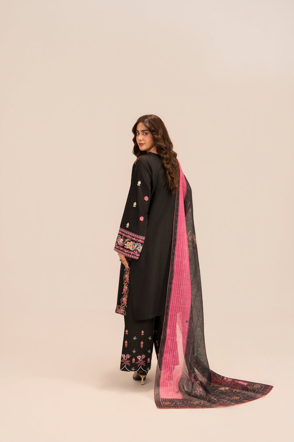 Huda Black Premium Fabric Pakistani Summer Dresses - Sahiba-clothing - 3