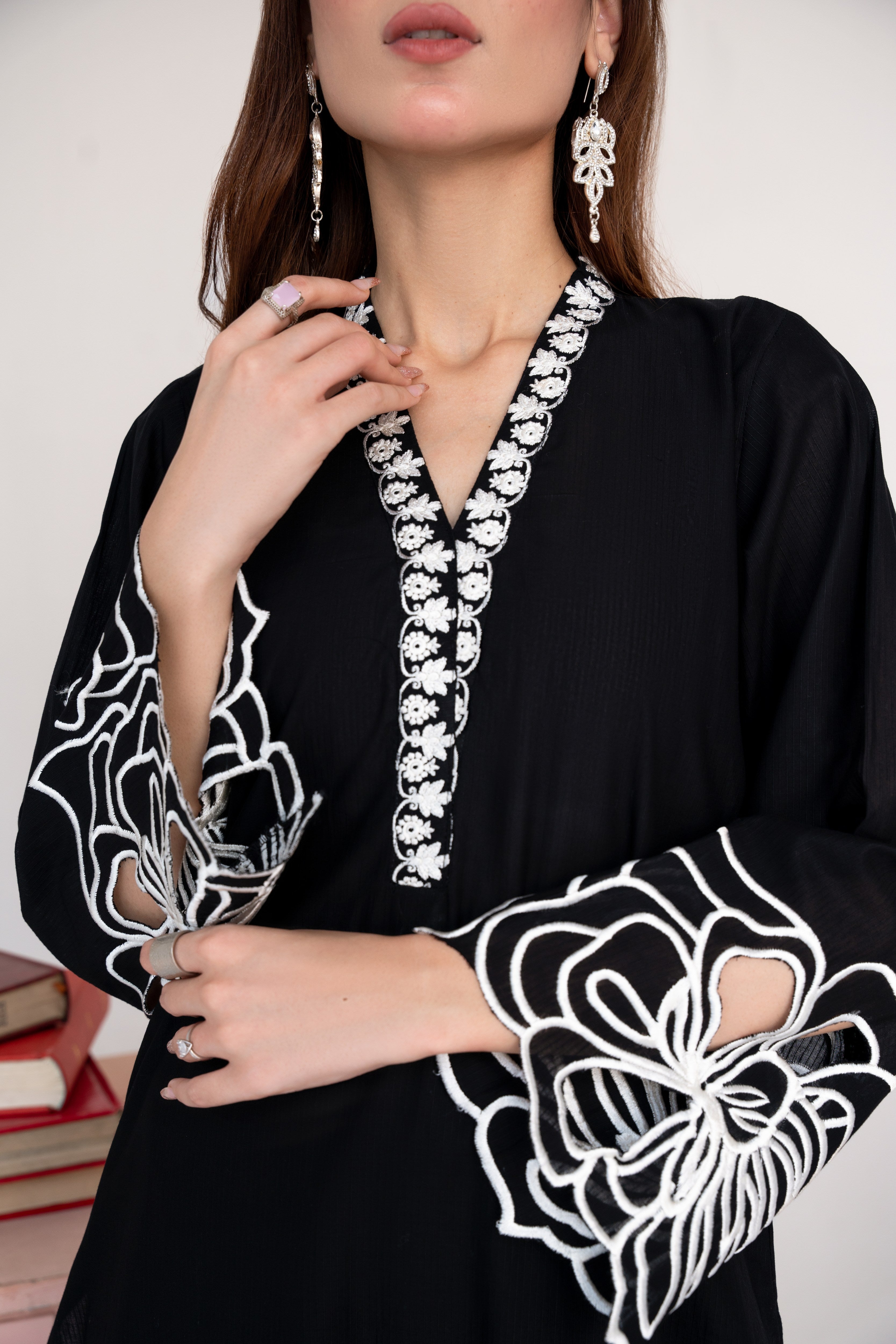 Sombrero (Black) Premium Fabric Pakistani Summer Dresses - Sahiba-clothing - 3
