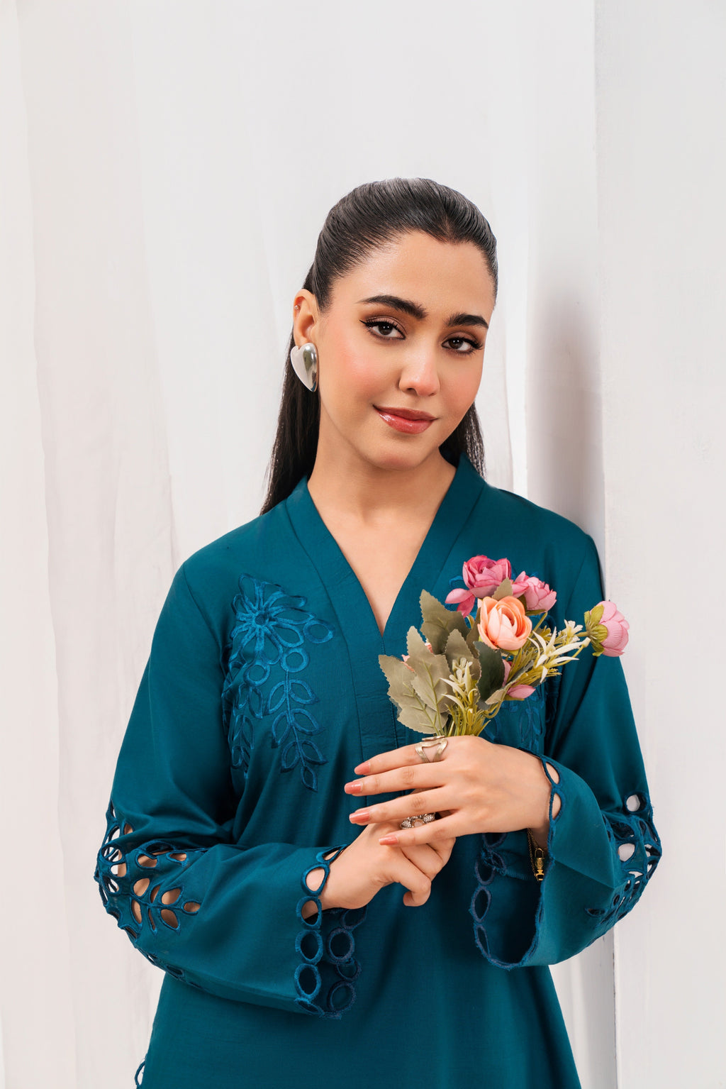 Taskeen - Blue Premium Fabric Pakistani Summer Dresses - Sahiba-clothing - 2