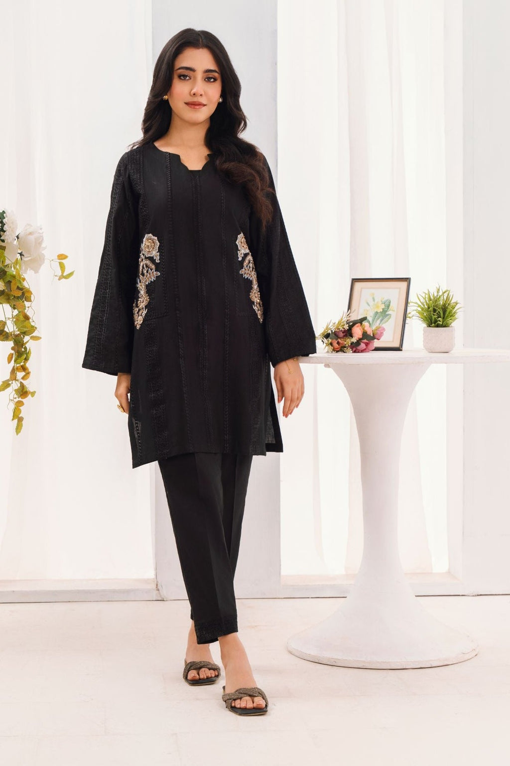 Nishat - Black Premium Fabric Pakistani Summer Dresses - Sahiba-clothing - 1