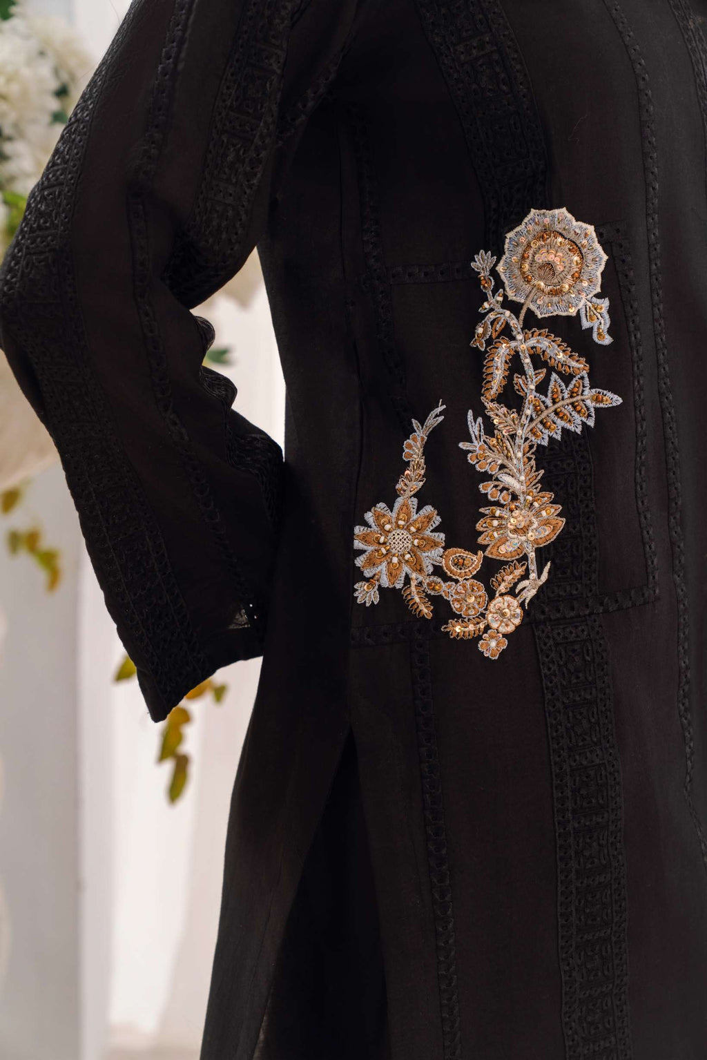 Nishat - Black Premium Fabric Pakistani Summer Dresses - Sahiba-clothing - 5