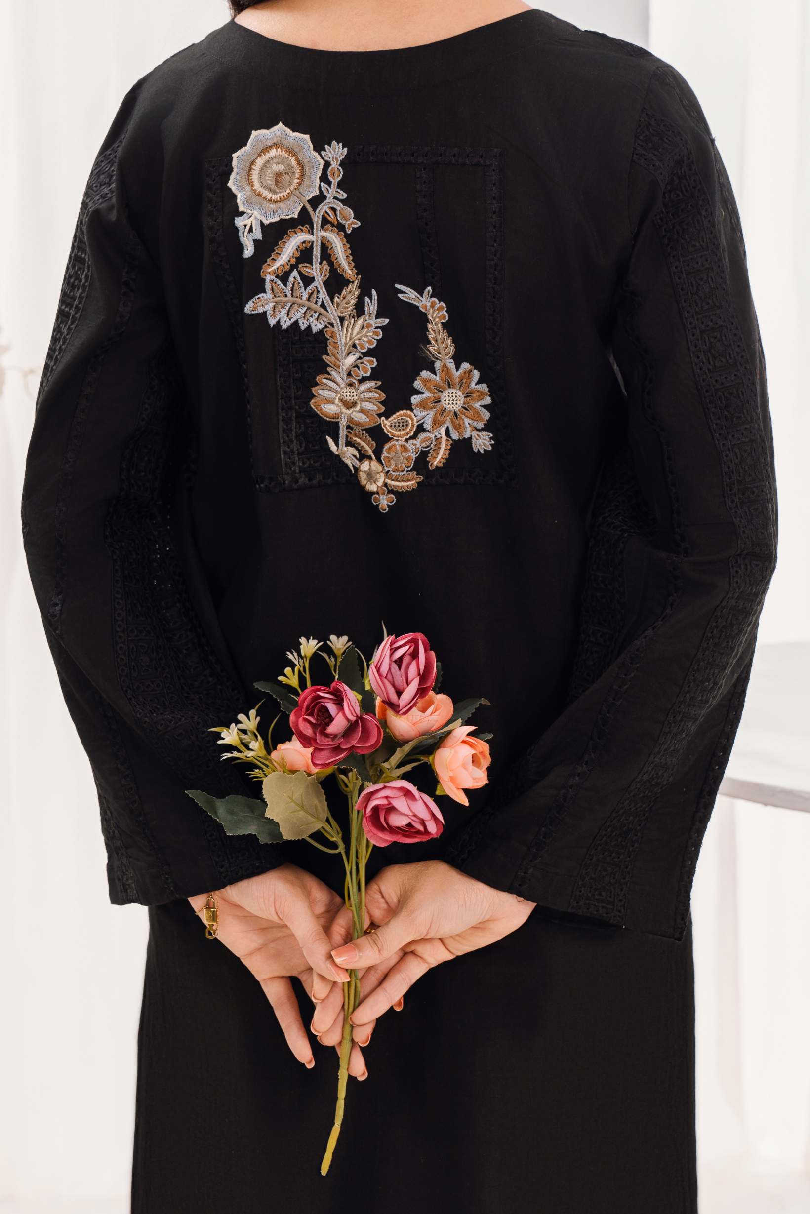 Nishat - Black Premium Fabric Pakistani Summer Dresses - Sahiba-clothing - 3