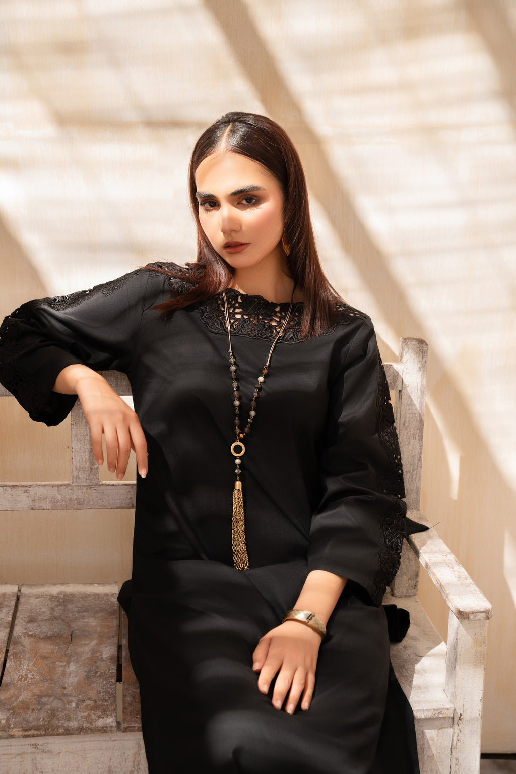 Ruby Black Premium Fabric Pakistani Winter Dresses - Sahiba-clothing - 5