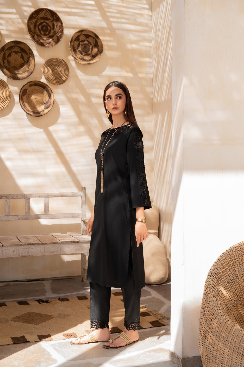 Ruby Black Premium Fabric Pakistani Winter Dresses - Sahiba-clothing - 6