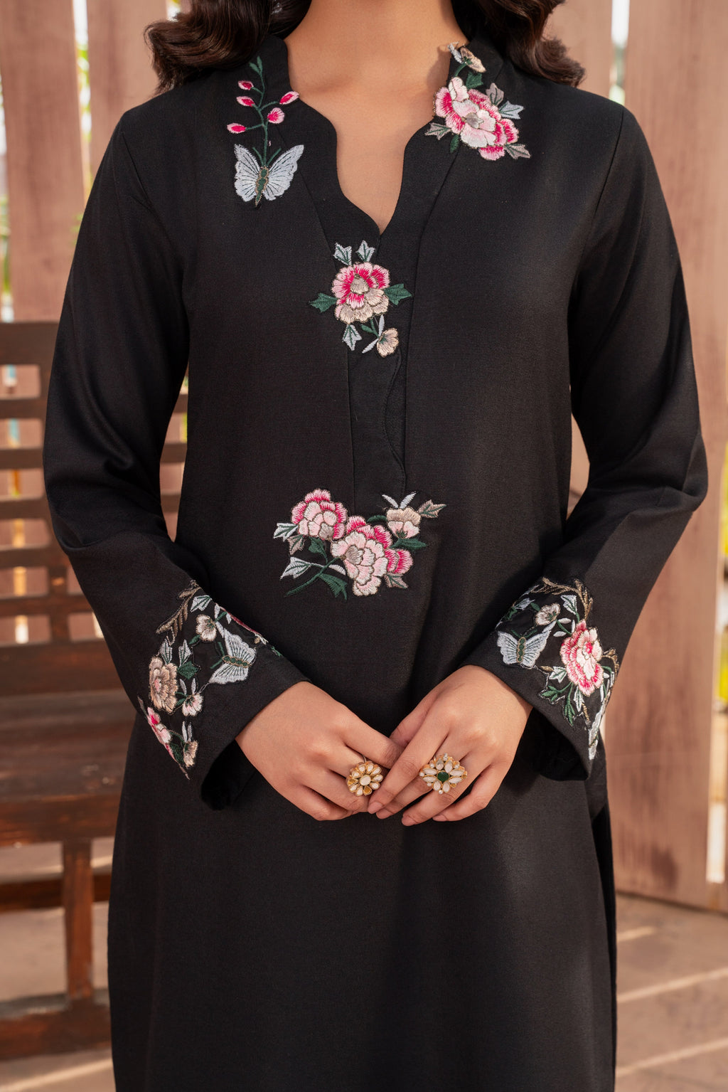 Wardah Black Premium Fabric Pakistani Winter Dresses - Sahiba-clothing - 3
