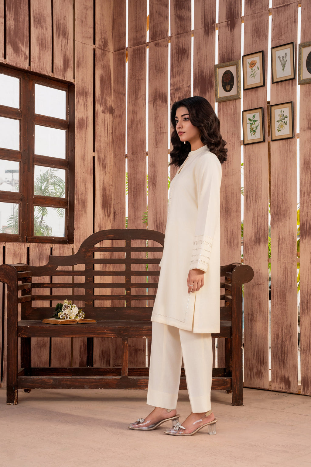 Reham Off - White Premium Fabric Pakistani Winter Dresses - Sahiba-clothing - 8