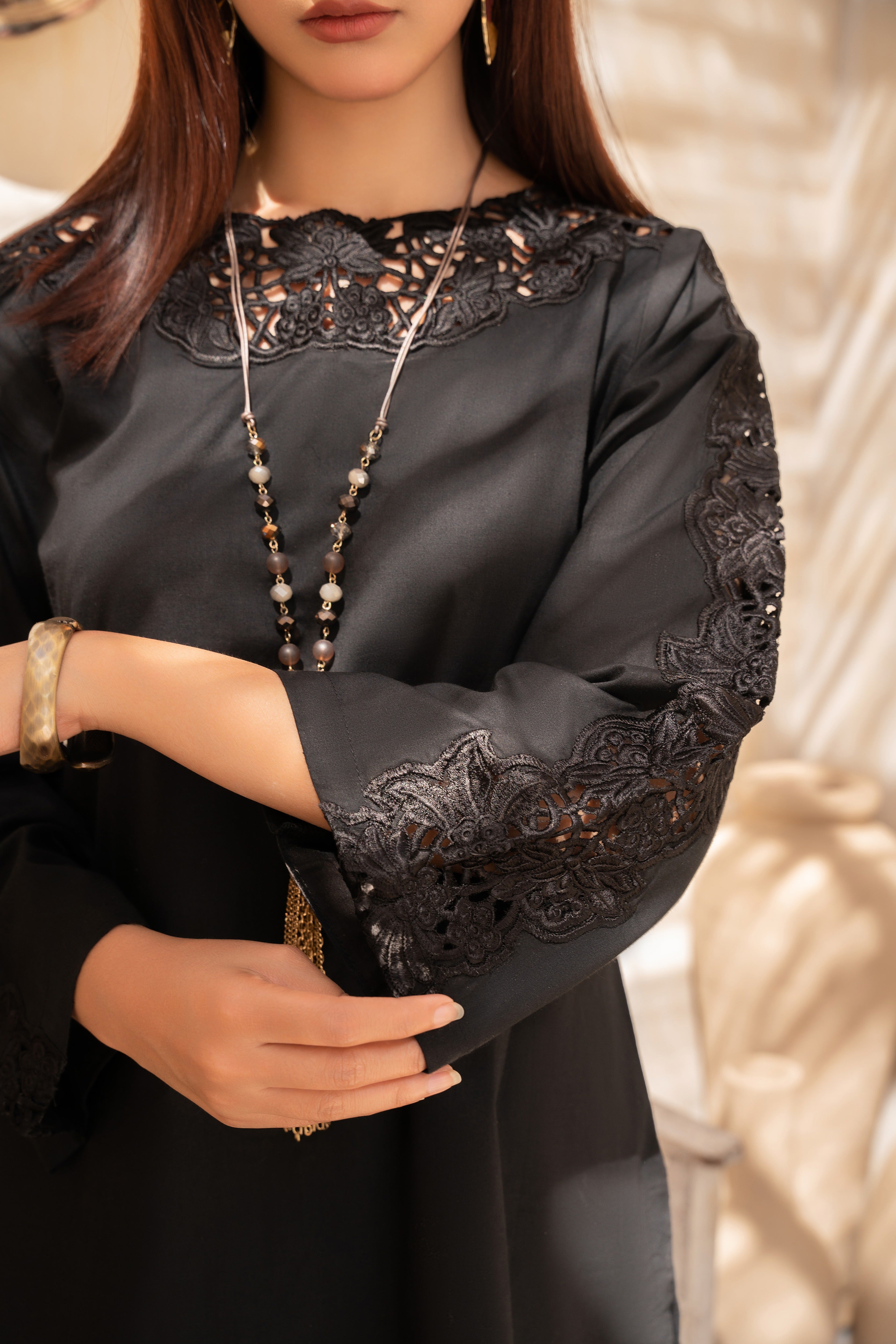 Ruby Black Premium Fabric Pakistani Winter Dresses - Sahiba-clothing - 4