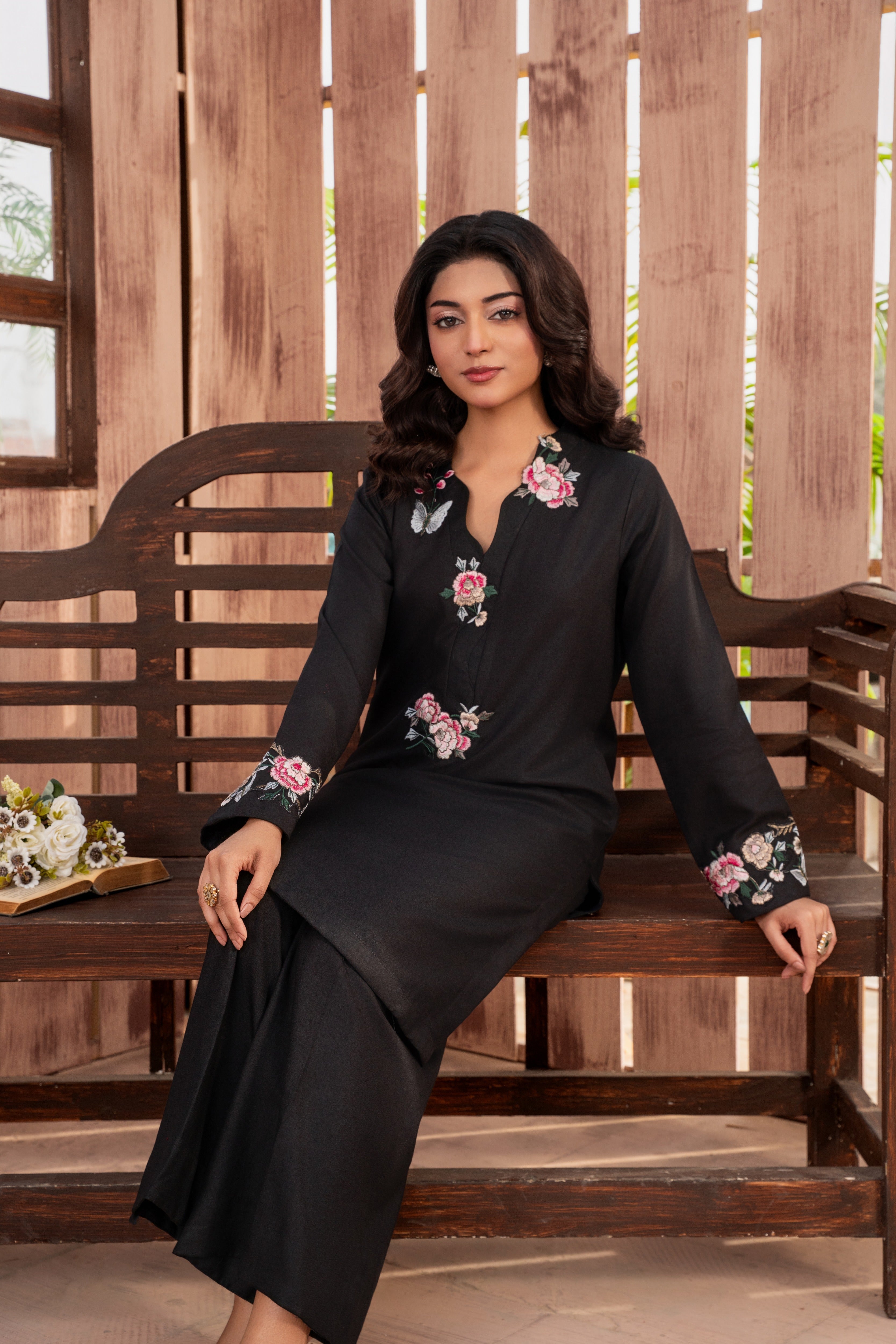Wardah Black Premium Fabric Pakistani Winter Dresses - Sahiba-clothing - 8