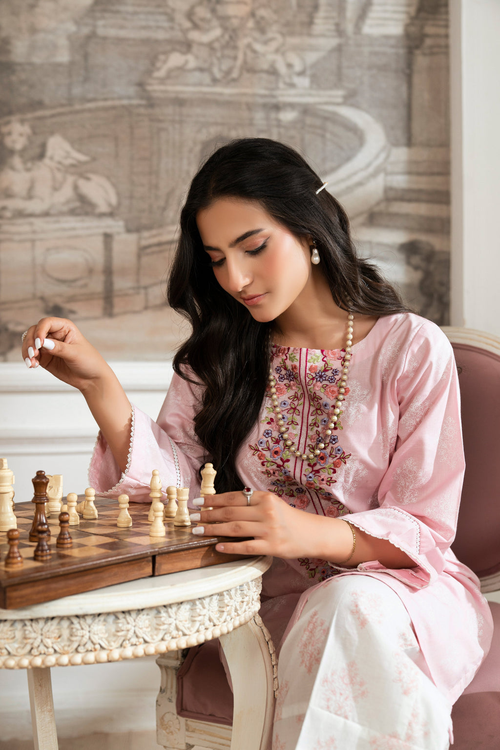 Baikal Pink Premium Fabric Pakistani Summer Dresses - Sahiba-clothing - 3