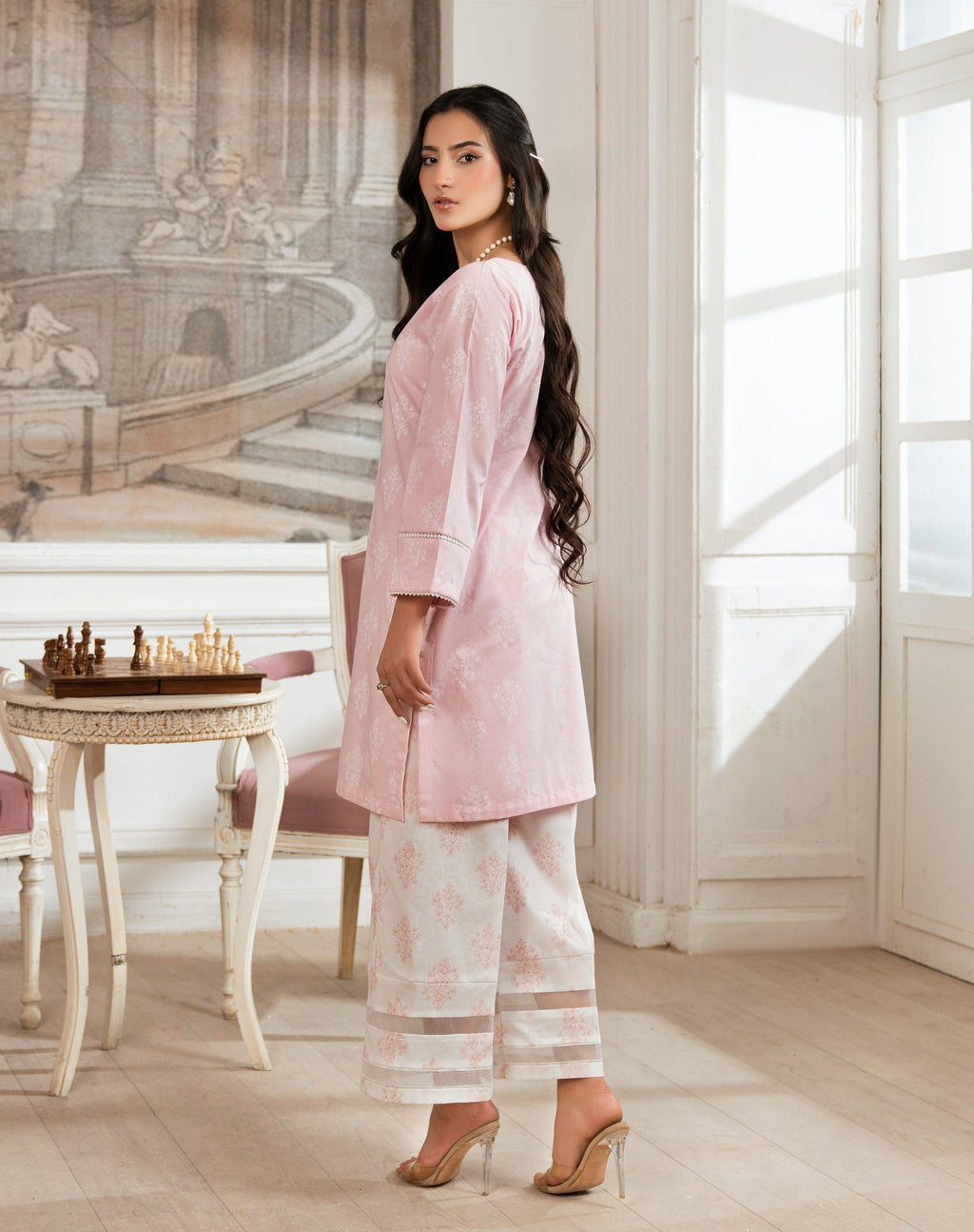 Baikal Pink Premium Fabric Pakistani Summer Dresses - Sahiba-clothing - 2