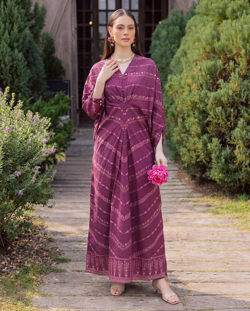 Ford Magenta Premium Fabric Pakistani Summer Dresses - Sahiba-clothing - 4