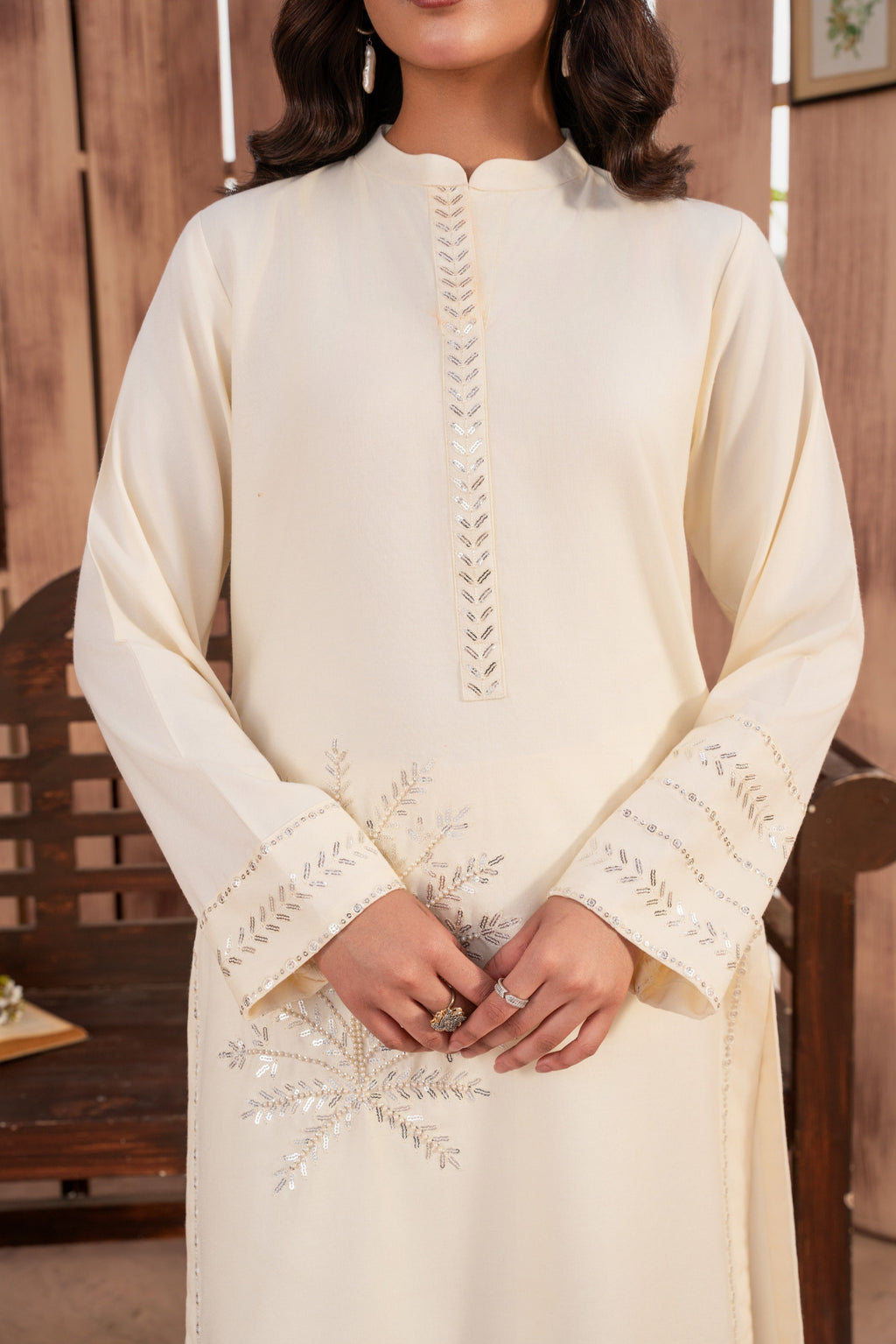 Reham Off - White Premium Fabric Pakistani Winter Dresses - Sahiba-clothing - 6