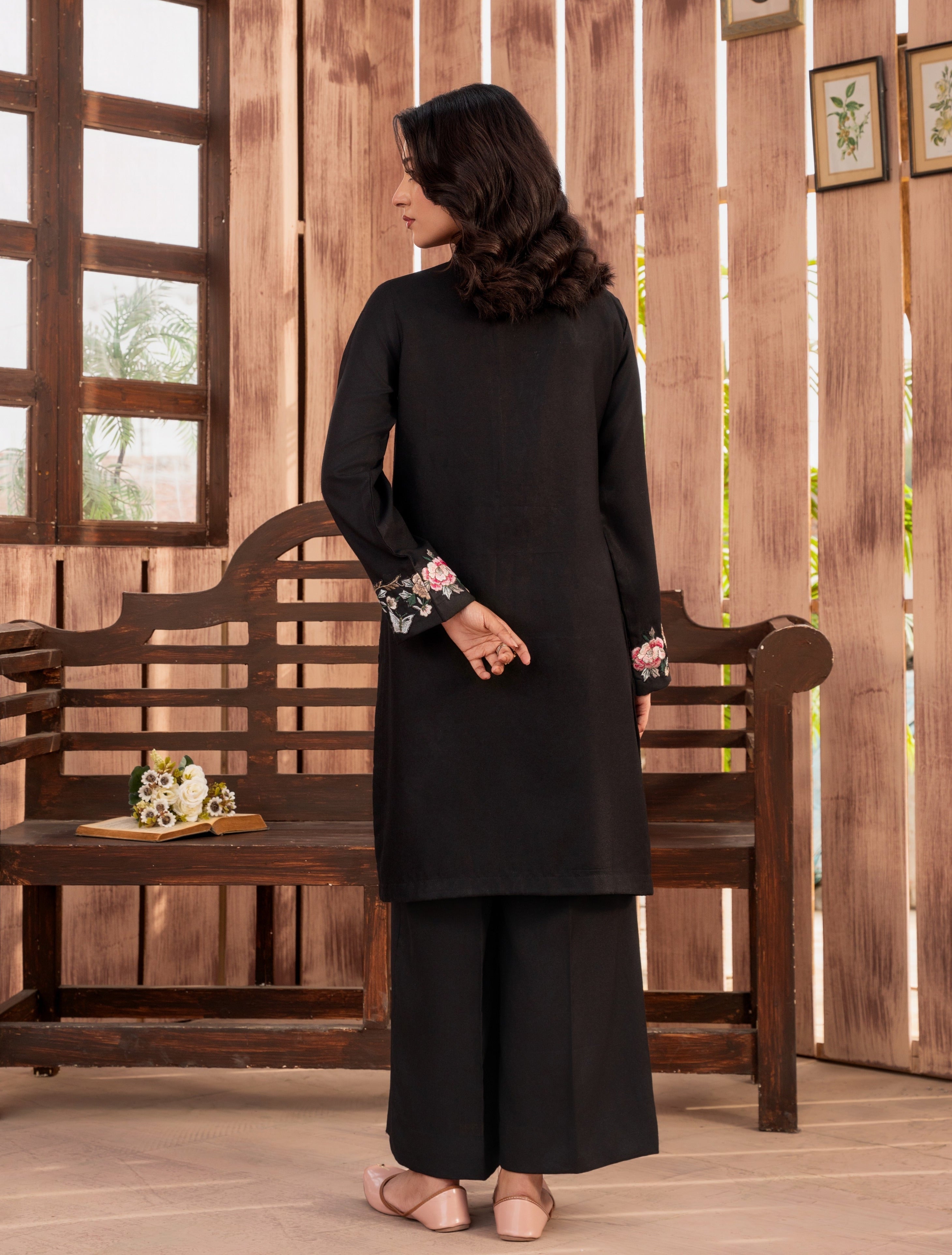 Wardah Black Premium Fabric Pakistani Winter Dresses - Sahiba-clothing - 2