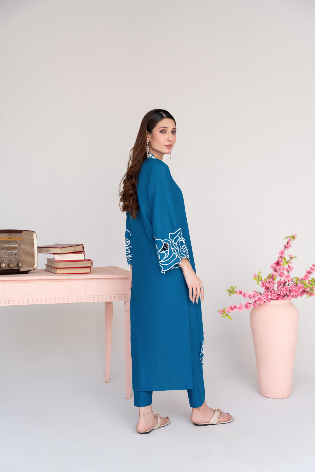 Sombrero (blue) Premium Fabric Pakistani Winter Dresses - Sahiba-clothing - 3